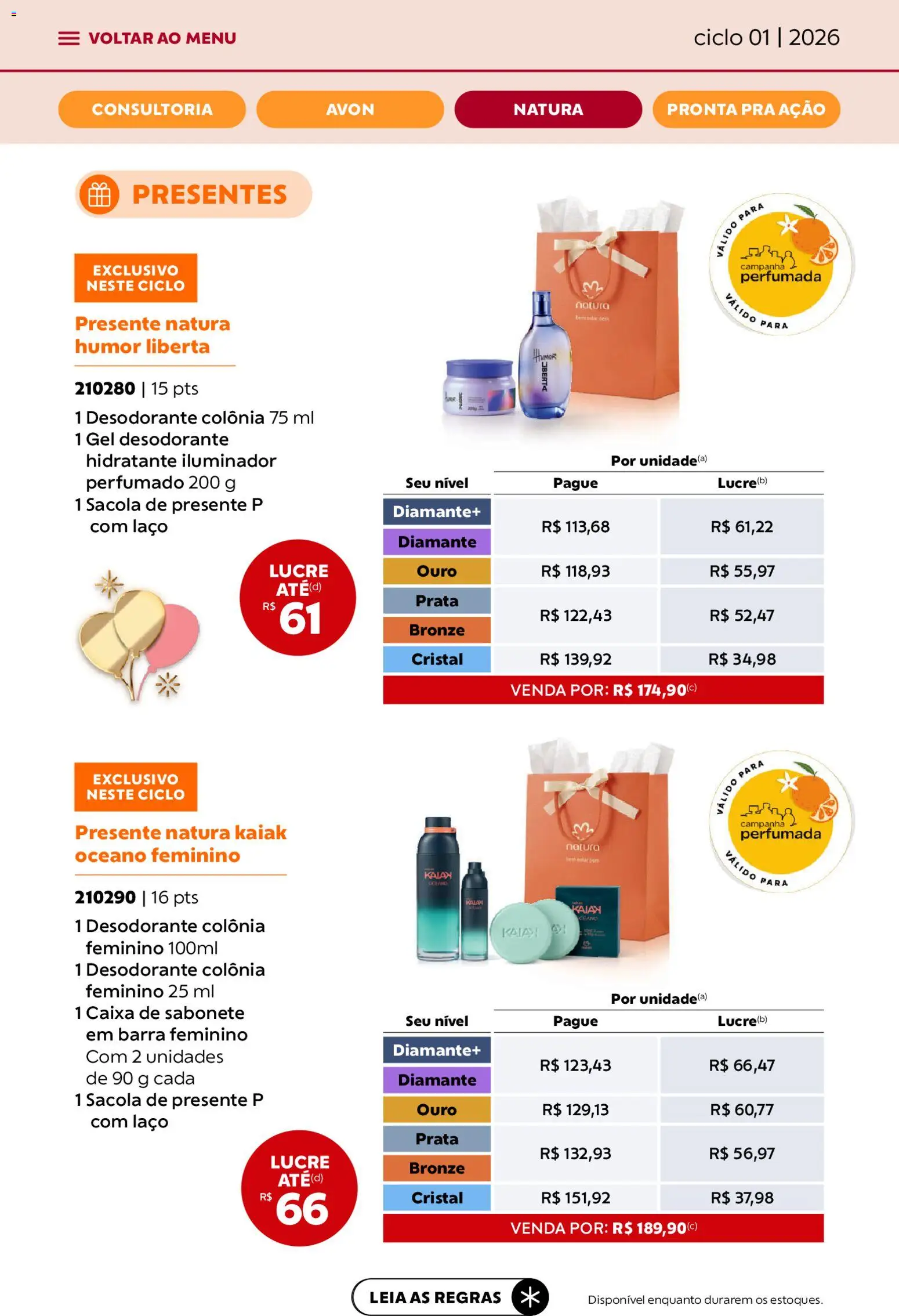 Avon Folheto - válido de 19.12.2025 | Página: 33 | Produtos: Desodorante, Caixa, Iluminador, Sabonete