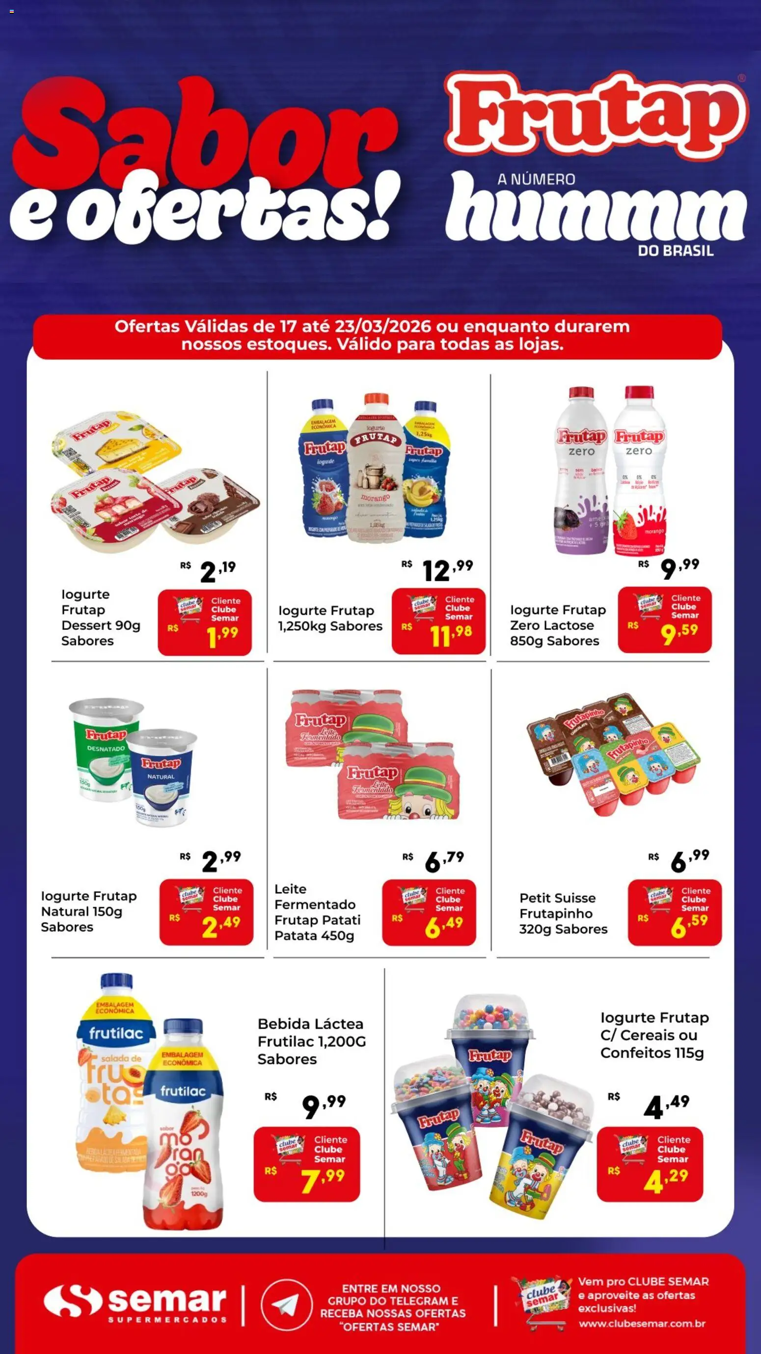 Semar Supermercado Folheto - válido de 17.03.2026 | Página: 1 | Produtos: Leite, Cereais, Salada, Bebida