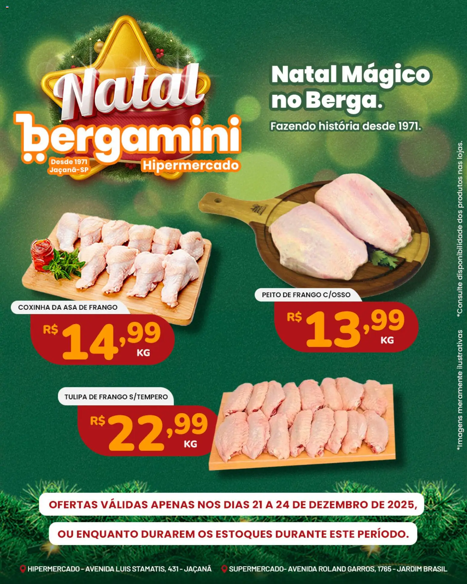 Supermercado Bergamini Folheto - válido de 21.12.2025 | Página: 19 | Produtos: Asa de frango, Frango, Peito de frango