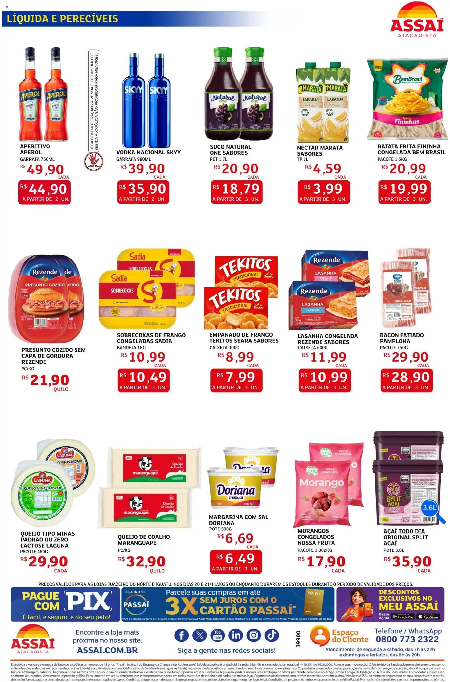 Assaí Atacadista Folheto - válido de 20.11.2025 | Página: 2 | Produtos: Queijo, Base, Batata, Telefone