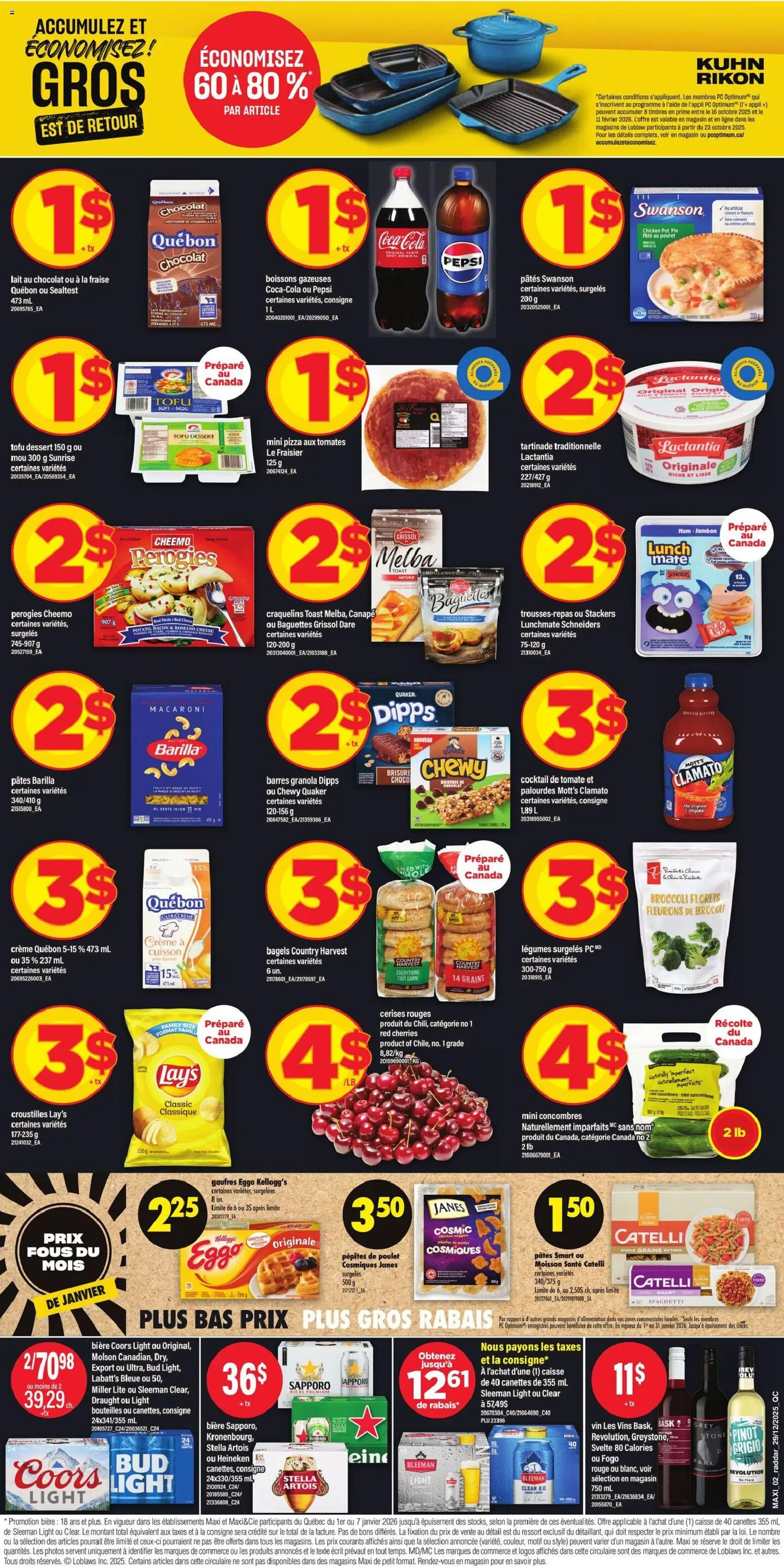 Maxi flyer valid from 01.01.2026 | Page: 2 | Products: Cucumbers, PC, Cheese, Chicken