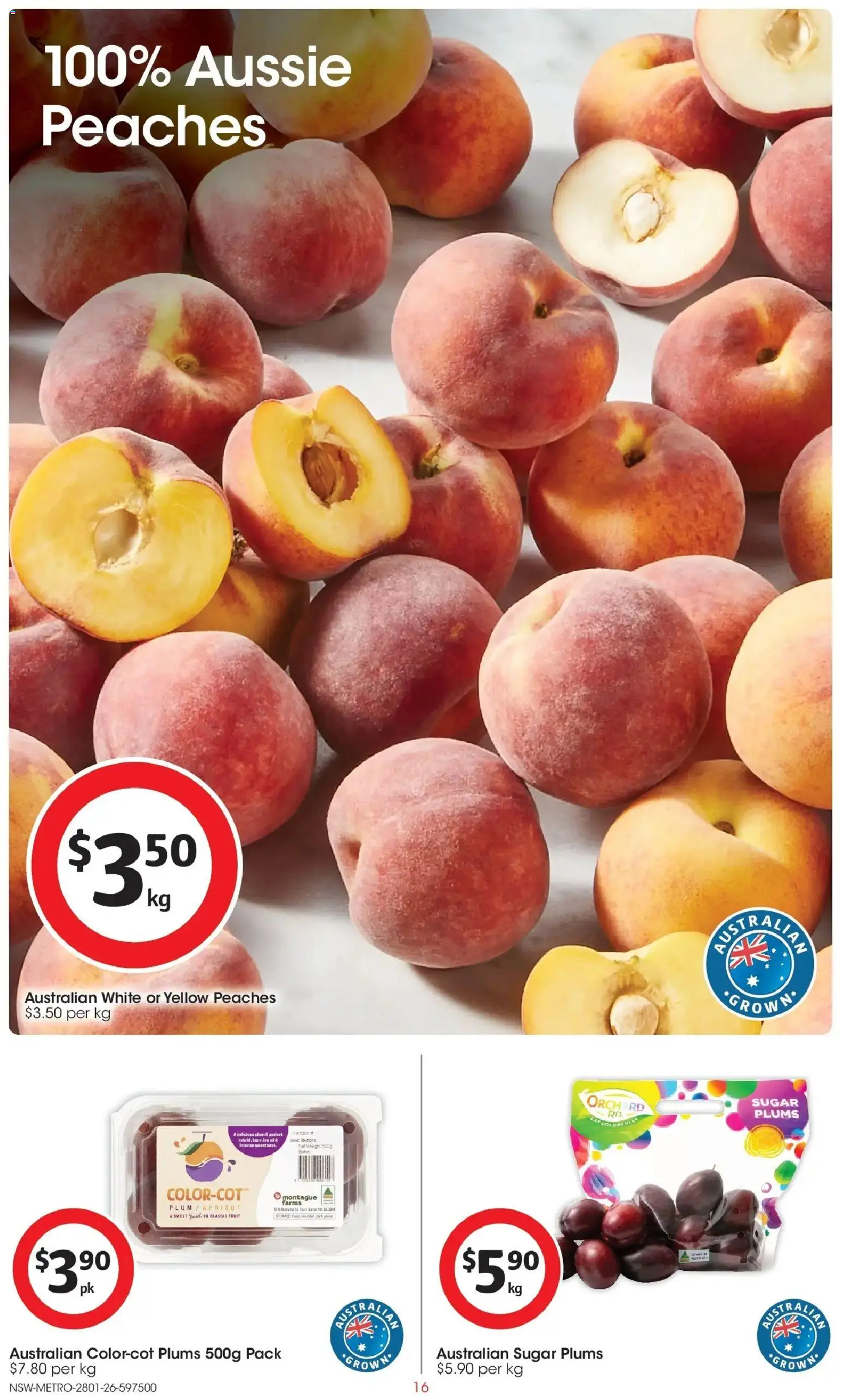Coles catalogue - valid from 28.01.2026 | Page: 16 | Products: Sugar, Plums
