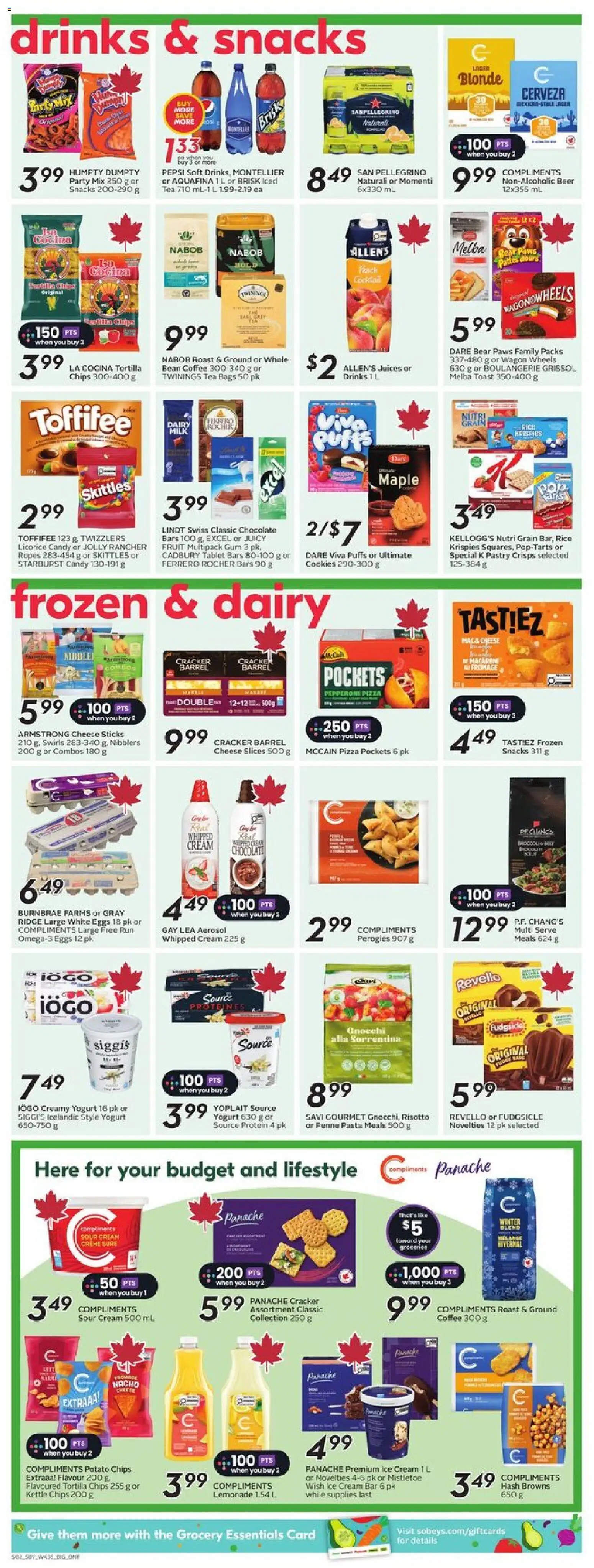 Sobeys flyer valid from 25.12.2025 | Page: 11 | Products: Sour cream, Chips, Ridge, Eggs