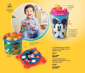 Vista previa de Termo doble pared Mickey y sus amigos Plástico., Double wall thermos, Mickey and friends design, plastic material. (197116) 11 pts, nuevo folleto de la tienda, válido en México a partir del 28.11.2025 | Página: 191 | Productos: Contenedor, Termo