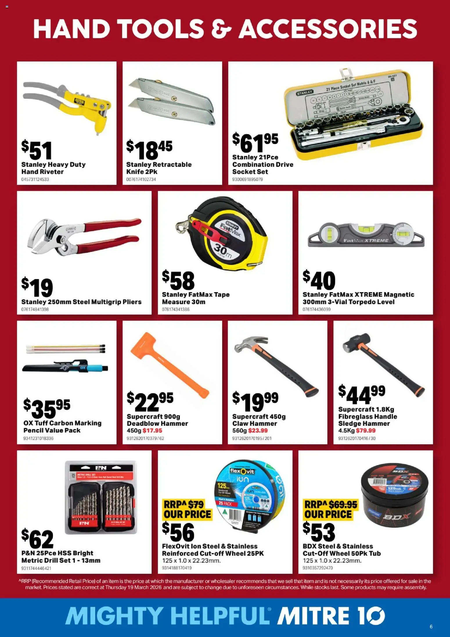 Mitre 10 catalogue - valid from 29.04.2026 | Page: 6 | Products: Socket, Accessories, Pencil, Tools
