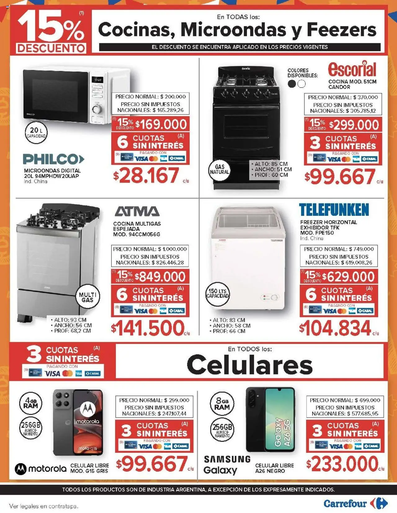 Carrefour ofertas - CABA │ válido desde el 19.08.2025 | Página: 28 | Productos: Cocina, Microondas, Freezer