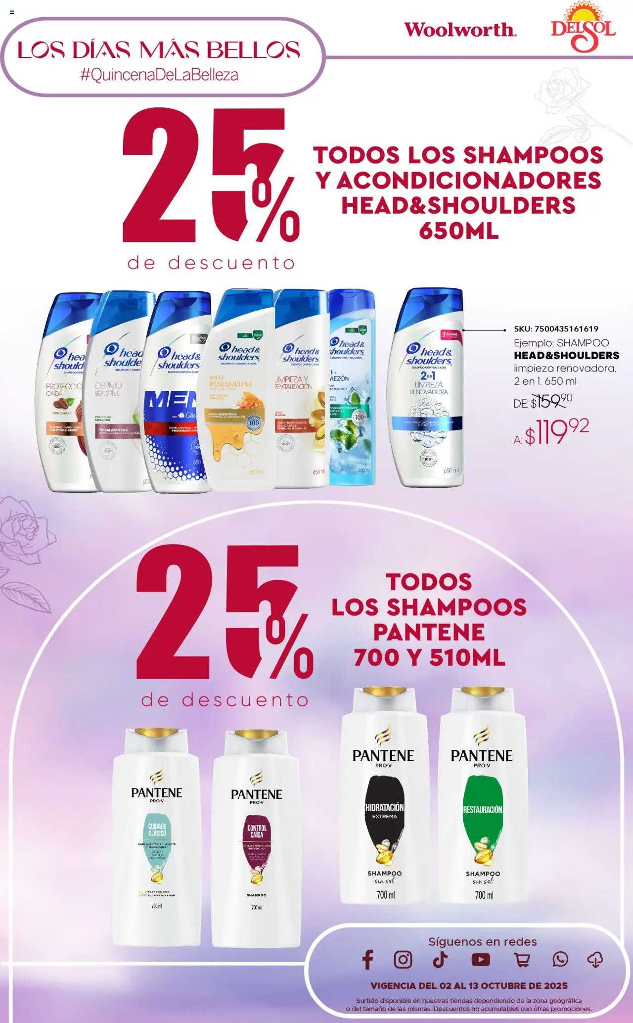 Nuevas ofertas de Del Sol y Woolworth válidas en toda la República Mexicana desde el 02.10.2025. ¡Encuentra las mejores ofertas en Del Sol y Woolworth - Catálogo Quincena de la Belleza Octubre! | Página: 4 | Productos: Sal