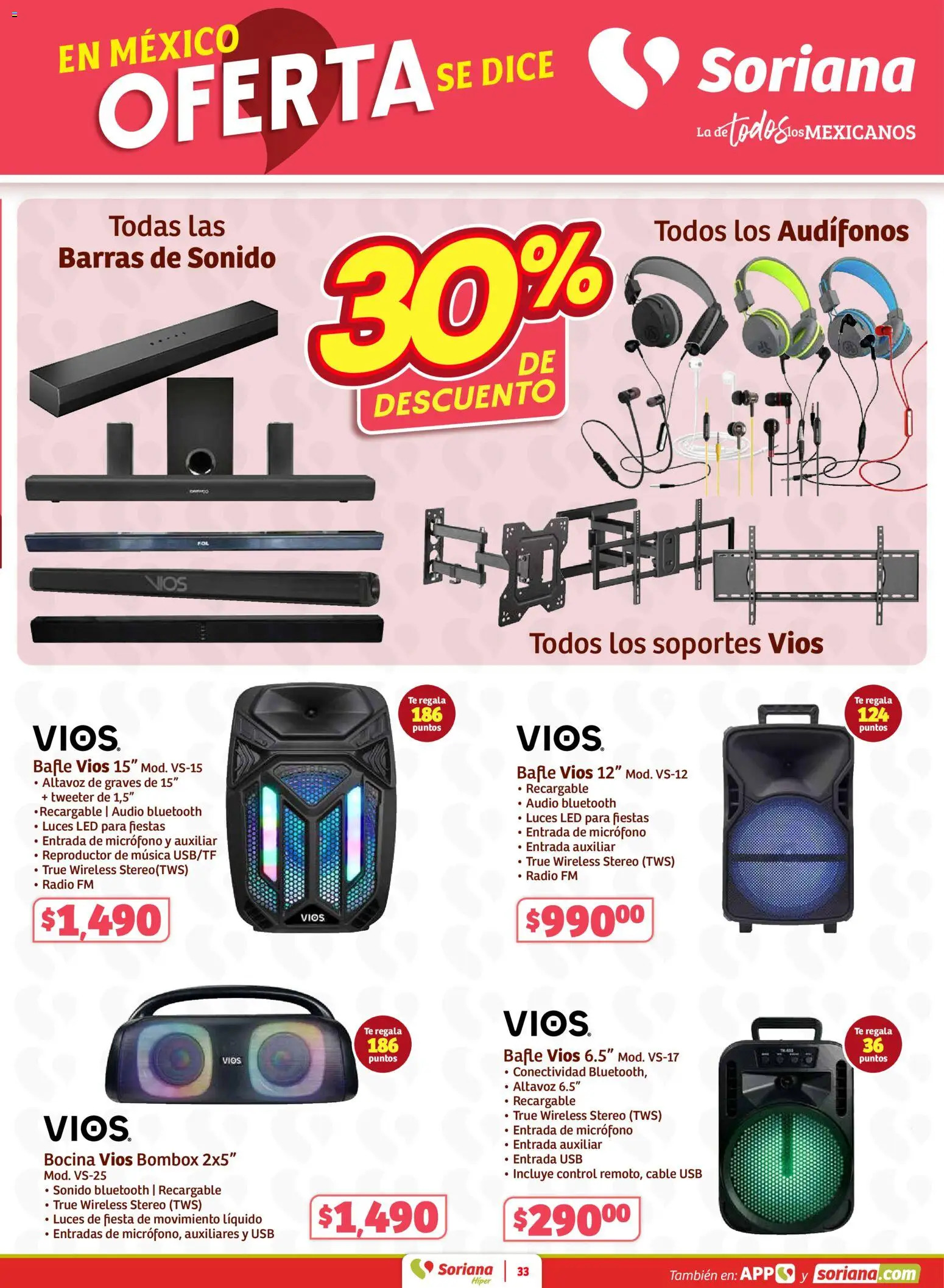 Nuevas ofertas de Soriana válidas en toda la República Mexicana desde el 15.01.2026. ¡Encuentra las mejores ofertas en Soriana - Preciazazaso Híper: Camp, Chia, Oax, Q. Roo, Tab, Yuc! | Página: 34 | Productos: Refresco, Cámara, Té, Batería