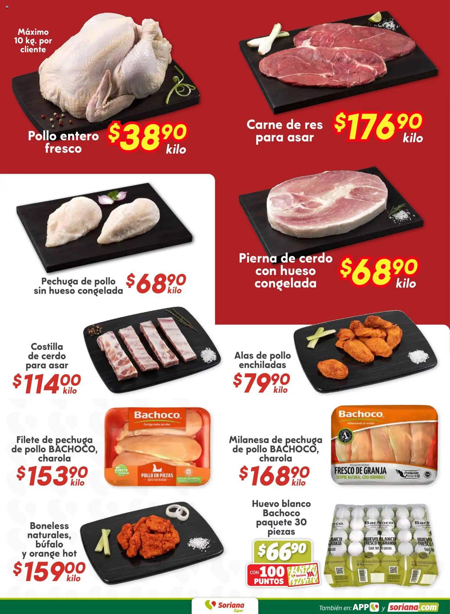 Nuevas ofertas de Soriana válidas en toda la República Mexicana desde el 19.02.2026. ¡Encuentra las mejores ofertas en Soriana - Fin de Semana Súper: Tijuana, Mexicali, Ensenada, San Luis Río Colorado y Tecate! | Página: 9 | Productos: Pollo, Huevo, Cerdo, Res