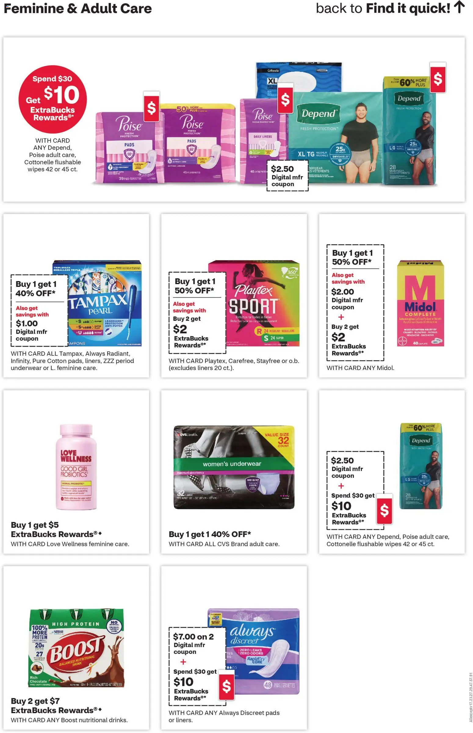 CVS Pharmacy Weekly Ad - TX - valid from 12.04.2026 | Page: 7 | Products: Chocolate, Pads, Underwear