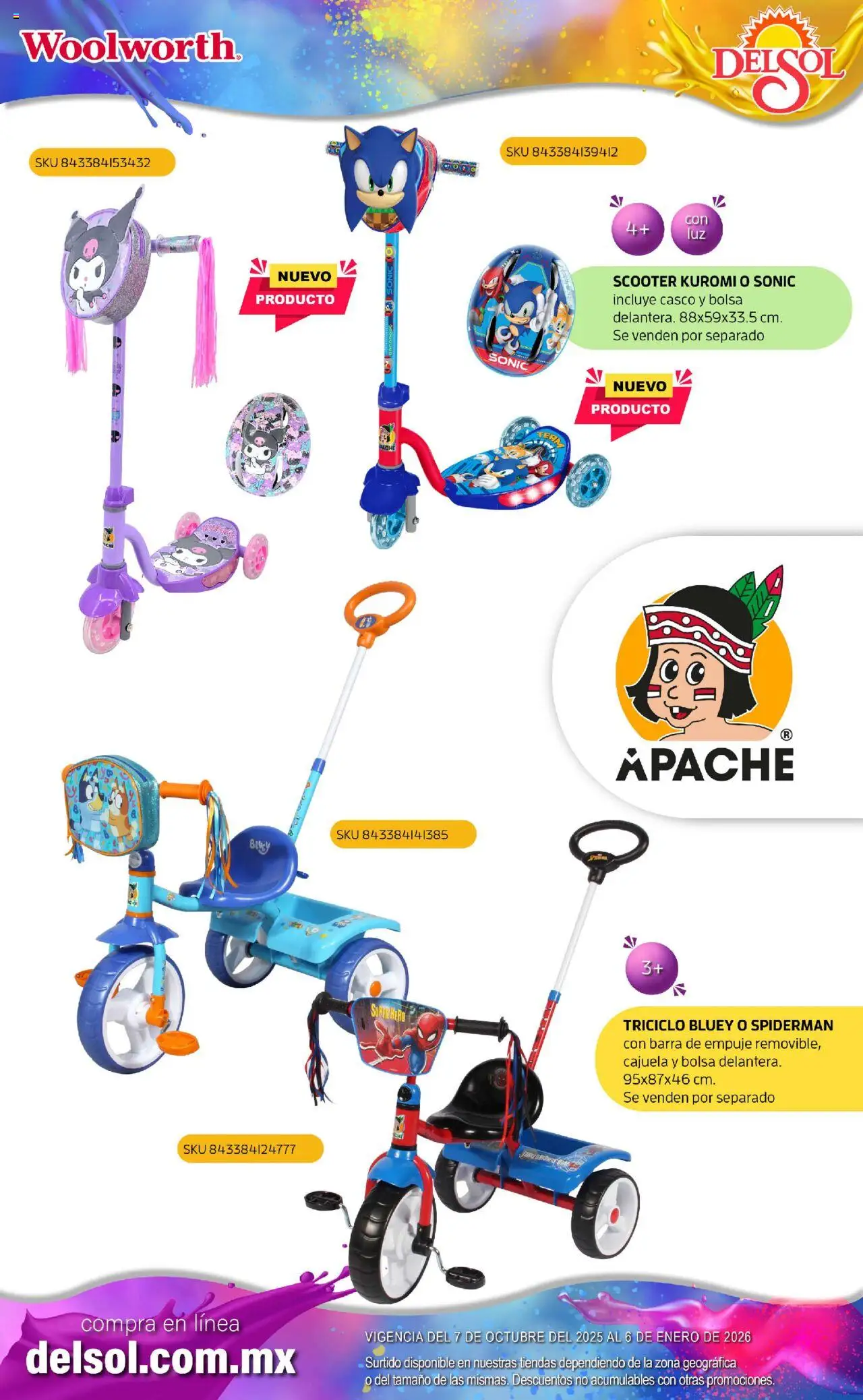 Nuevas ofertas de Del Sol y Woolworth válidas en toda la República Mexicana desde el 07.10.2025. ¡Encuentra las mejores ofertas en Del Sol y Woolworth - Catálogo Castillo Del Juguete! | Página: 210 | Productos: Bolsa, Scooter, Barra