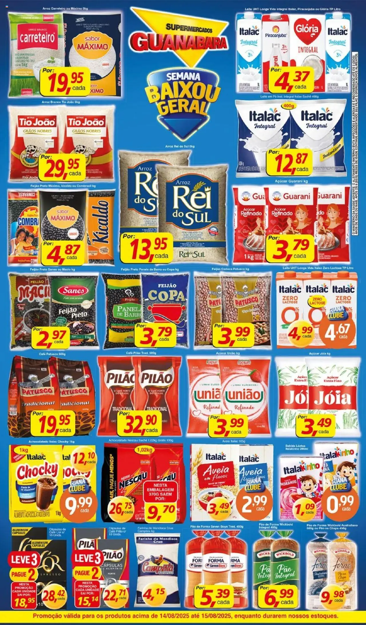 Supermercados Guanabara Folheto - válido de 14.08.2025 | Página: 2 | Produtos: Forno, Nescau, Achocolatado, Farinha de mandioca