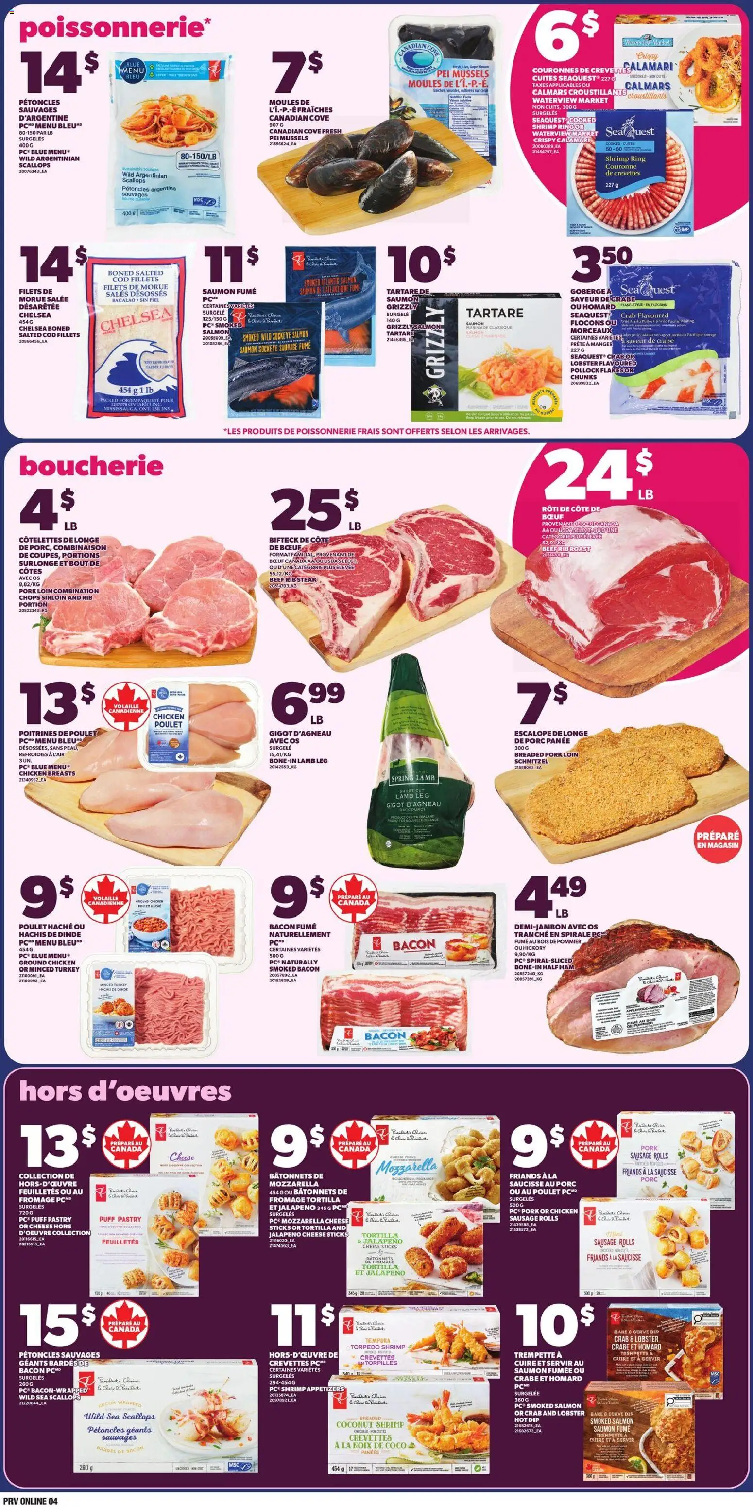 Provigo flyer valid from 26.03.2026 | Page: 4 | Products: Chicken breasts, Turkey, Ham, Pork