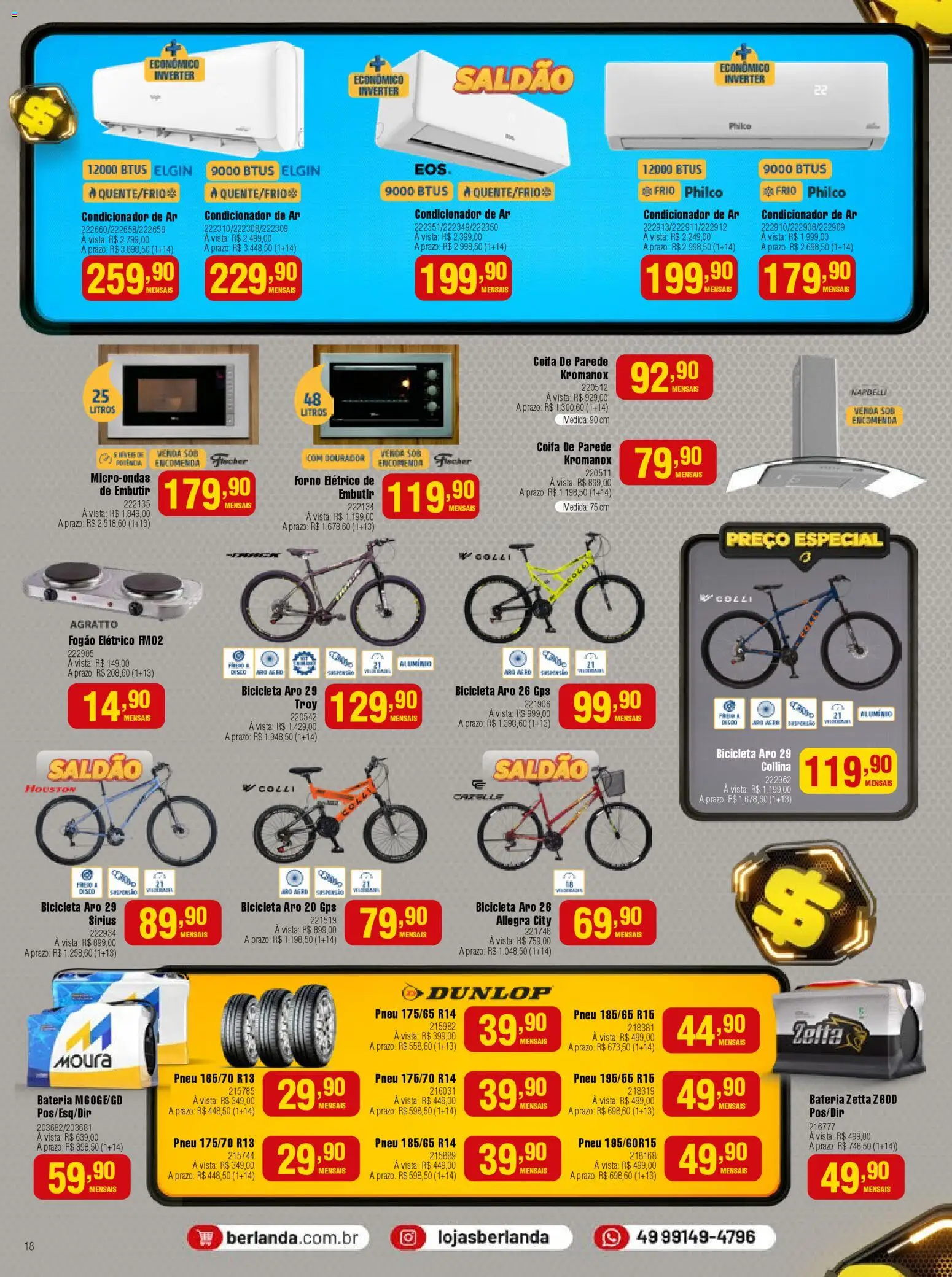Berlanda Folheto - válido de 01.11.2025 | Página: 18 | Produtos: Pneu 185/65 r15, Pneu 175/70 r14, Microondas, Disco
