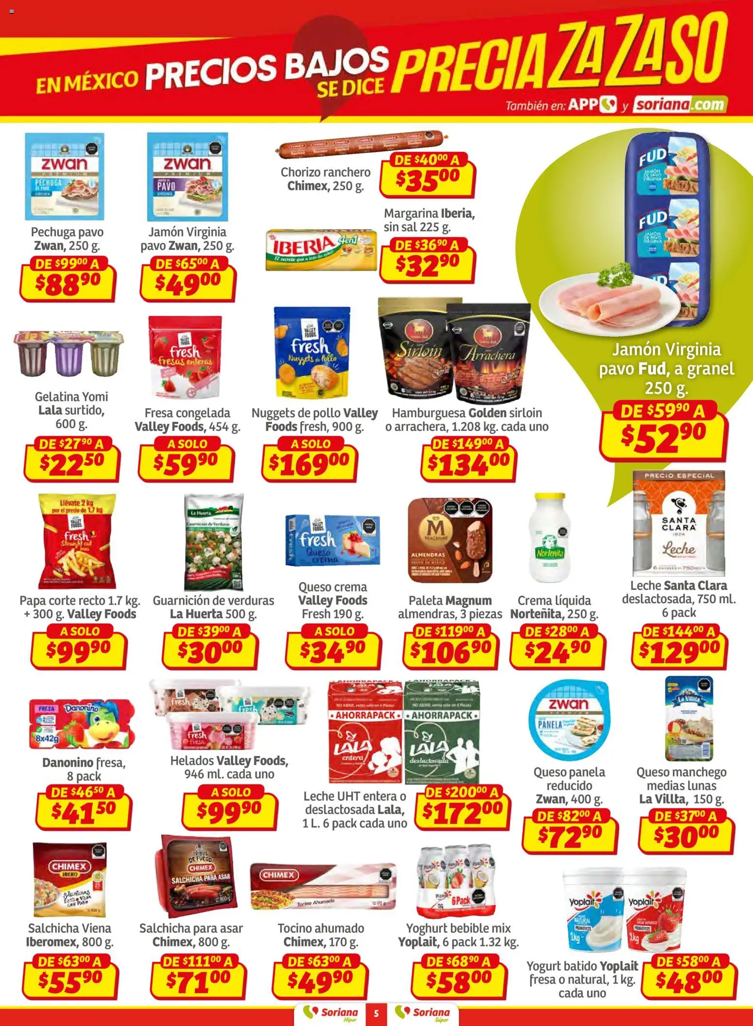Nuevas ofertas de Soriana válidas en toda la República Mexicana desde el 12.02.2026. ¡Encuentra las mejores ofertas en Soriana - Preciazazaso Súper: Frontera Chih, Coah, Tamaulipas! | Página: 5 | Productos: Pollo, Fresa, Papa, Salchicha