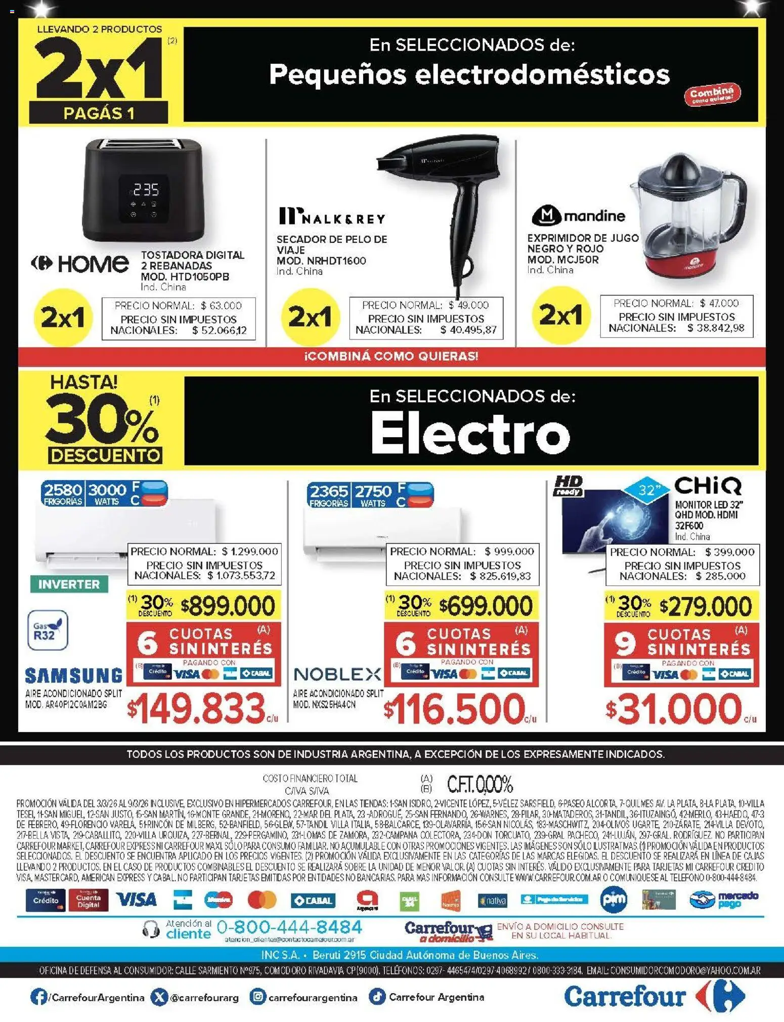 Carrefour ofertas │ válido desde el 03.03.2026 | Página: 33 | Productos: Teléfono, Monitor, Tostadora, Sobre