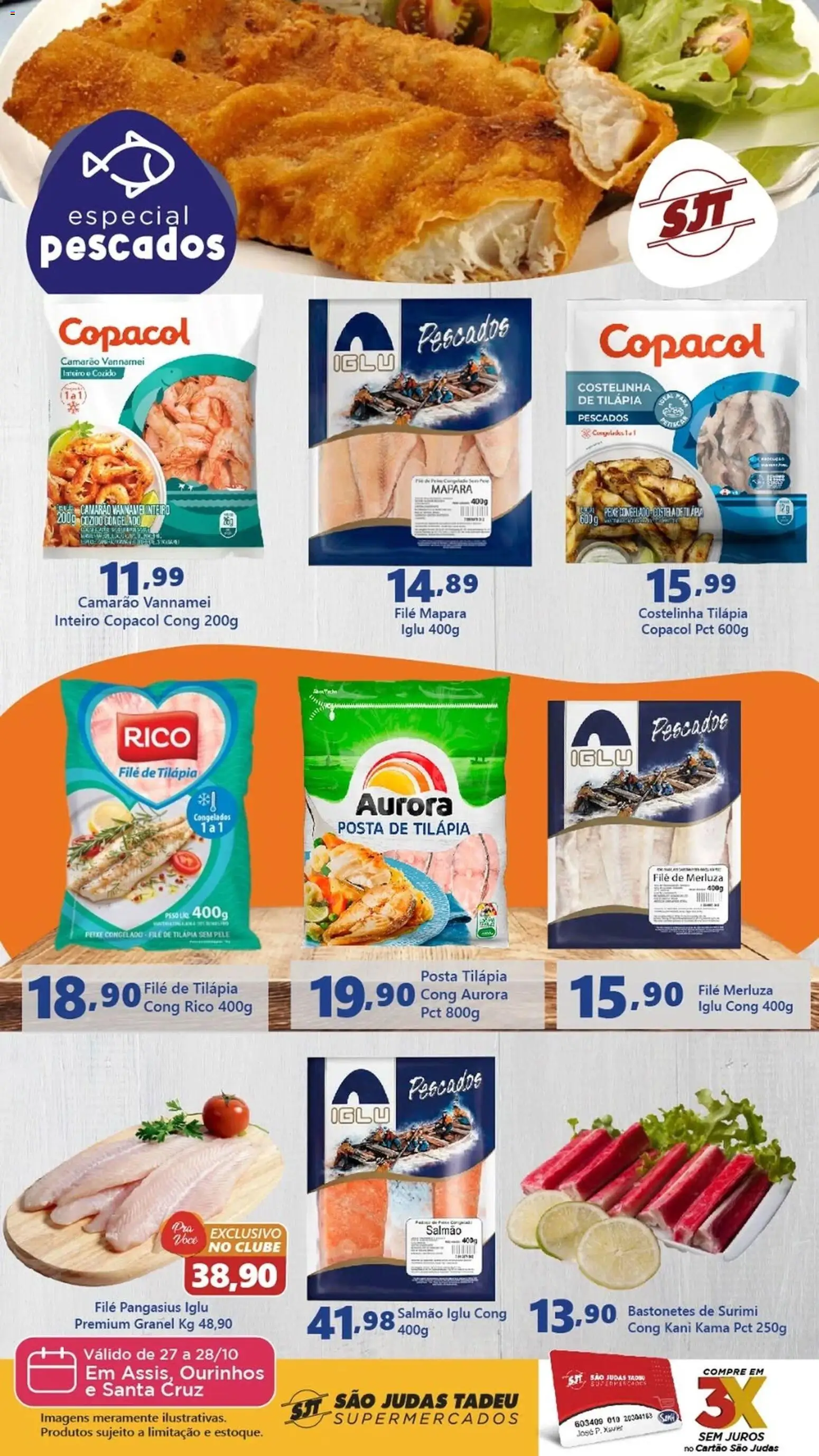 São Judas Tadeu Folheto - válido de 27.10.2025 | Página: 1 | Produtos: Piso, Camarão, Tilápia, Filé de tilápia