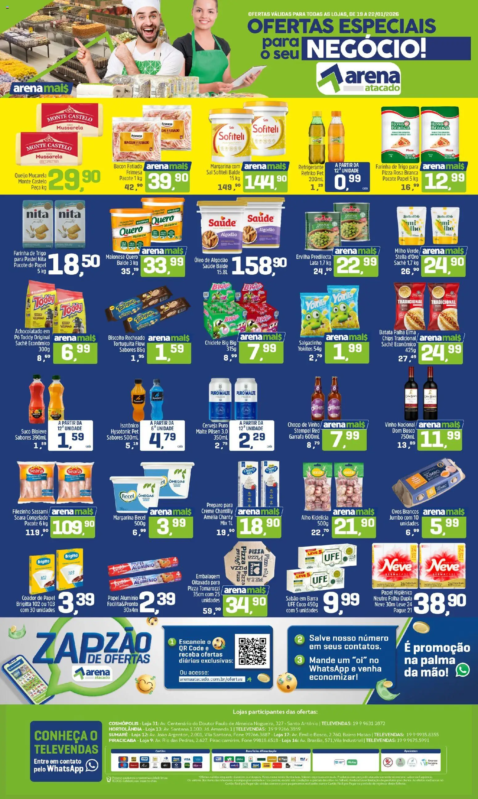 Arena Atacado Folheto - válido de 19.01.2026 | Página: 1 | Produtos: Alho, Pó, Pizza, Margarina