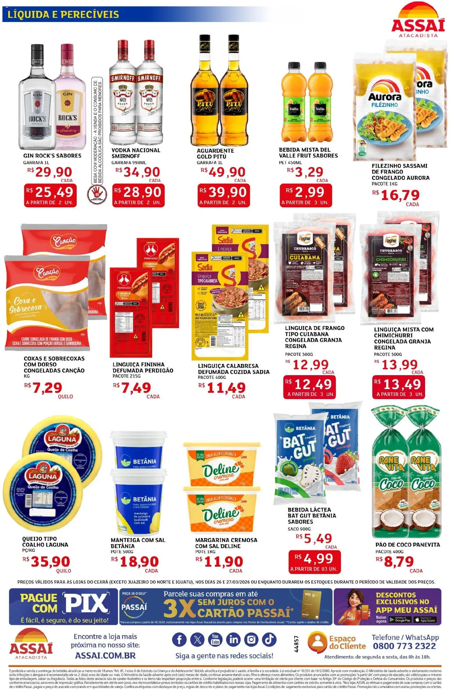 Assaí Atacadista Folheto - válido de 26.03.2026 | Página: 2 | Produtos: Coco, Linguiça, Pão, Telefone