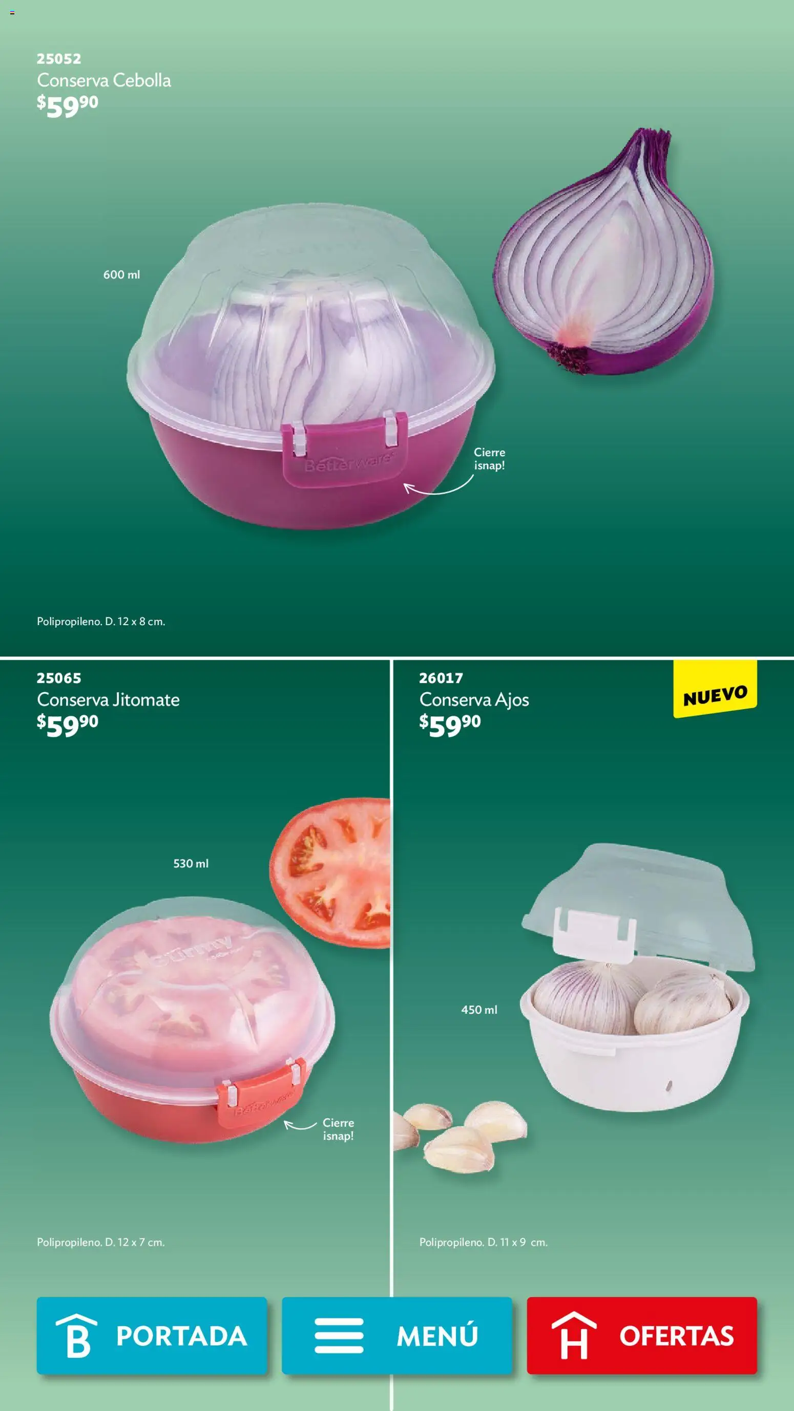 Nuevas ofertas de Betterware válidas en toda la República Mexicana desde el 05.01.2026. ¡Encuentra las mejores ofertas en Betterware campaña 1 2026! | Página: 64 | Productos: Cebolla