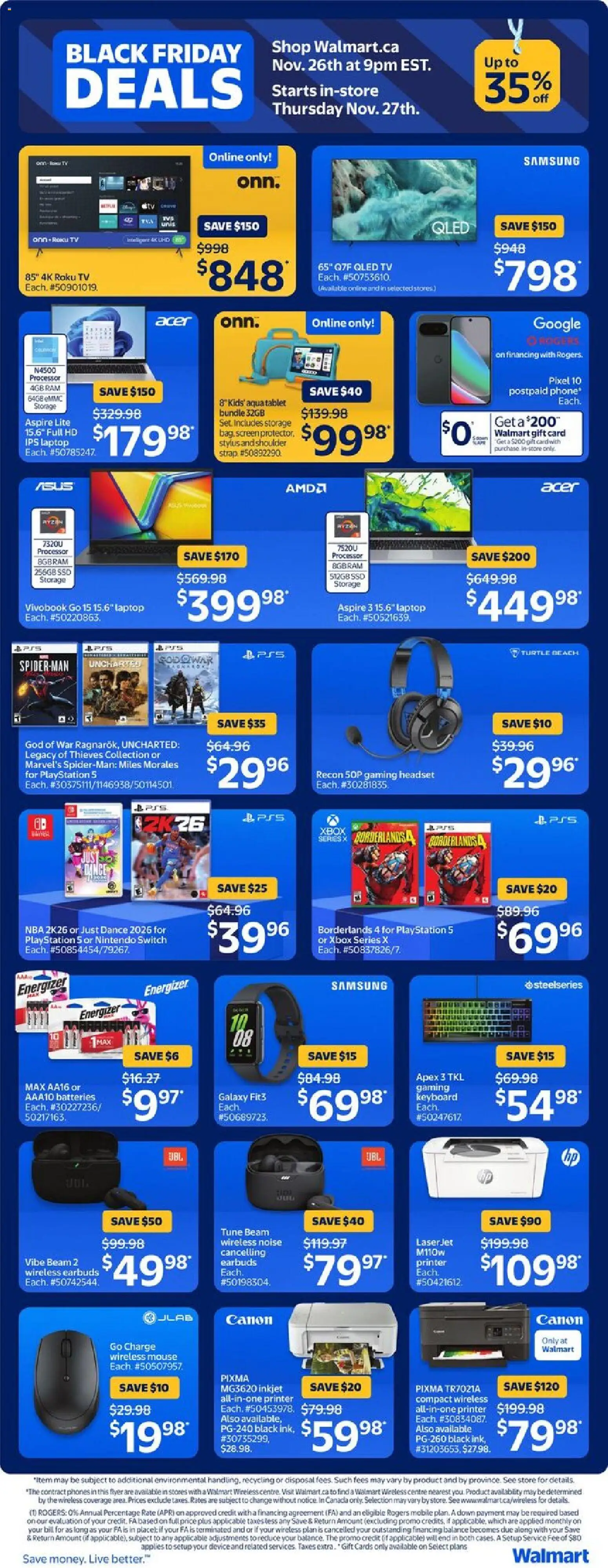 Walmart flyer valid from 27.11.2025 | Page: 20 | Products: Phone, Tablet, Printer, Xbox