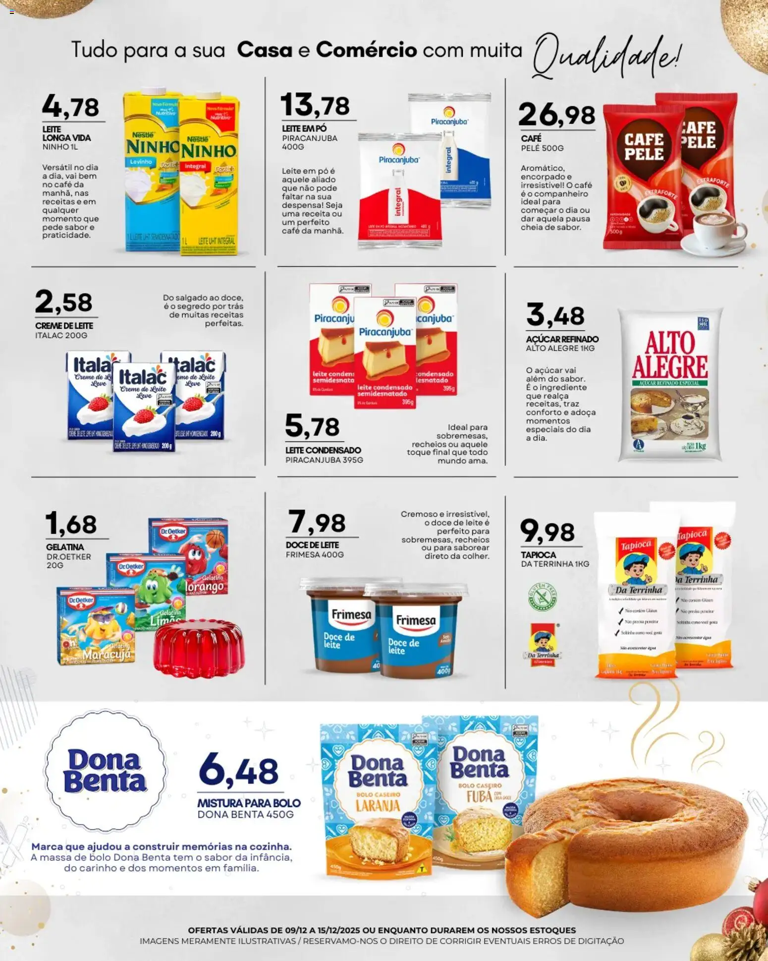 Mercadão Atacadista Folheto - válido de 09.12.2025 | Página: 8 | Produtos: Pó, Tapioca, Leite, Açúcar