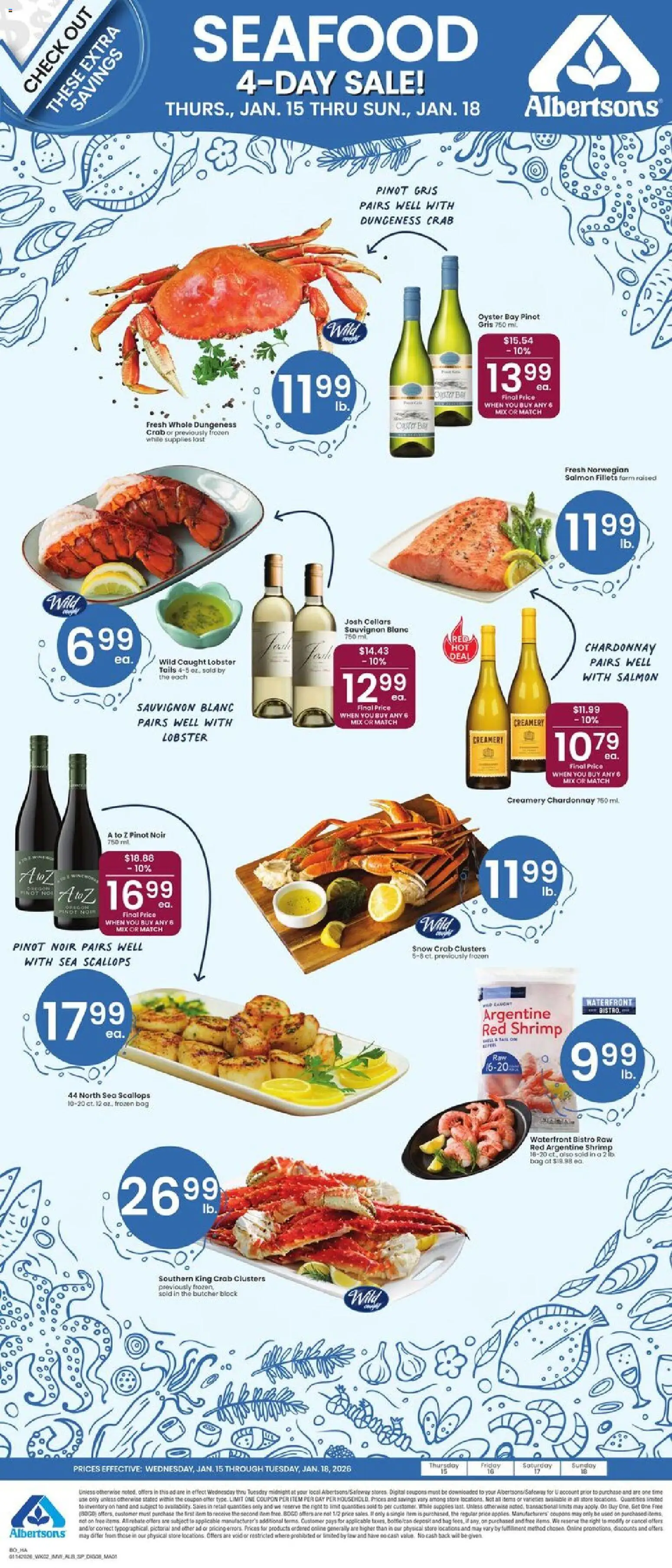 Albertsons Specialty Publication - valid from 14.01.2026 | Page: 2 | Products: Seafood, Bag