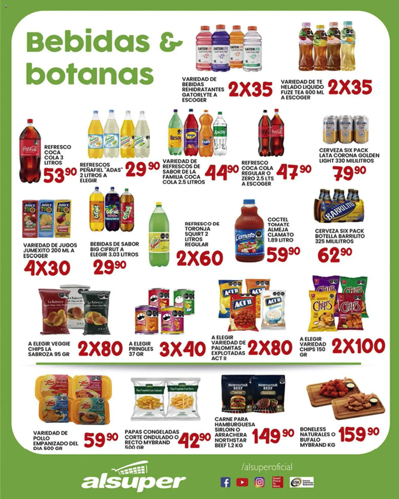 Nuevas ofertas de Alsuper válidas en toda la República Mexicana desde el 30.01.2026. ¡Encuentra las mejores ofertas en Alsuper folleto Durango! | Página: 3 | Productos: Refresco, Toronja, Cerveza, Botella
