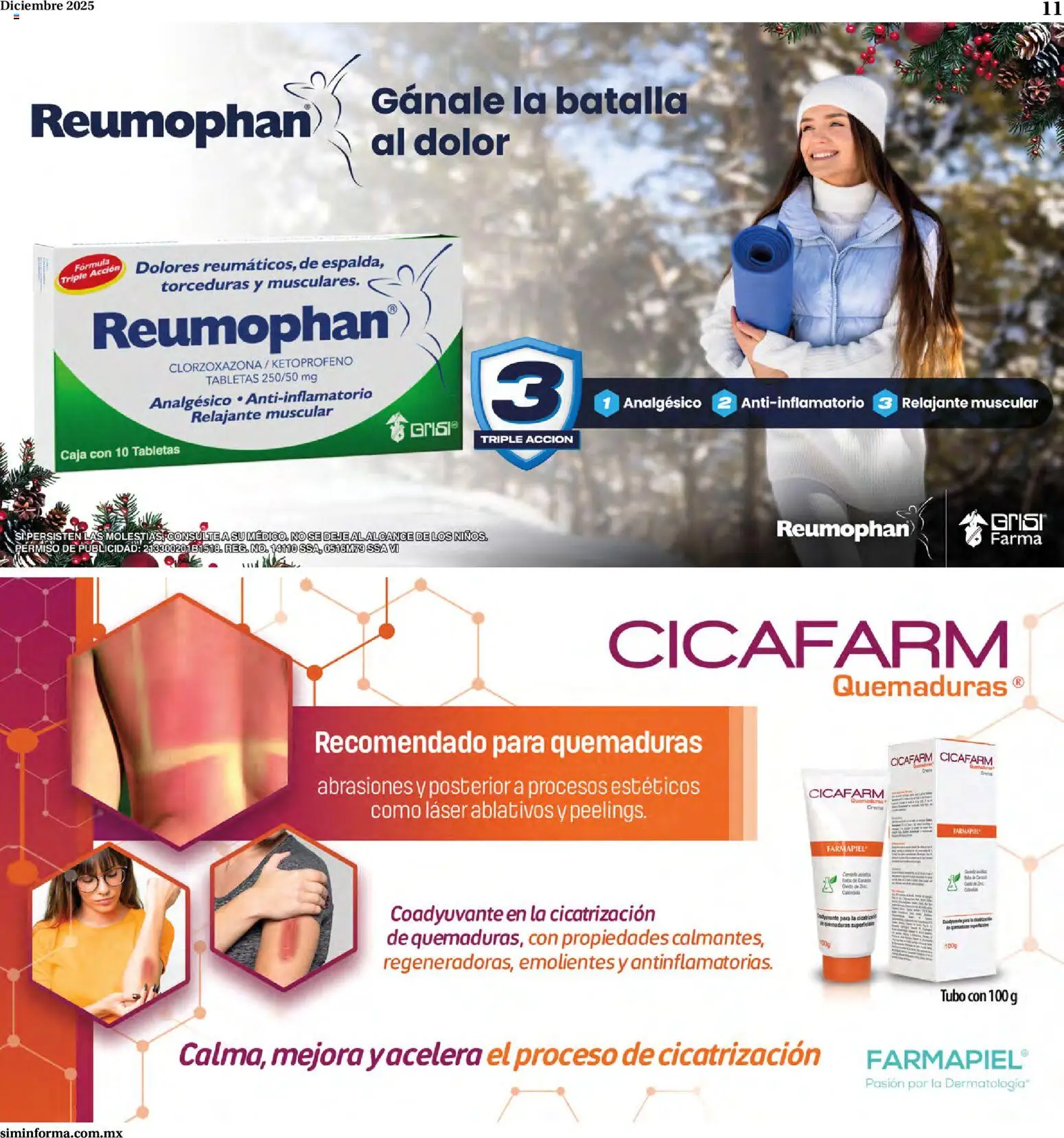 Nuevas ofertas de Farmacias Similares válidas en toda la República Mexicana desde el 01.12.2025. ¡Encuentra las mejores ofertas en Farmacias Similares catálogo! | Página: 11 | Productos: Crema, Analgésico, Antiinflamatorio, Caja