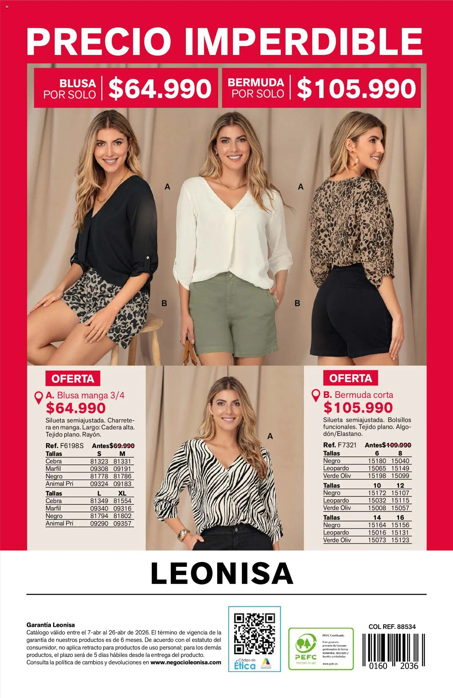 Leonisa revista - valida desde el 03.04.2026 | Página: 216 | Productos: Bermuda, Blusa