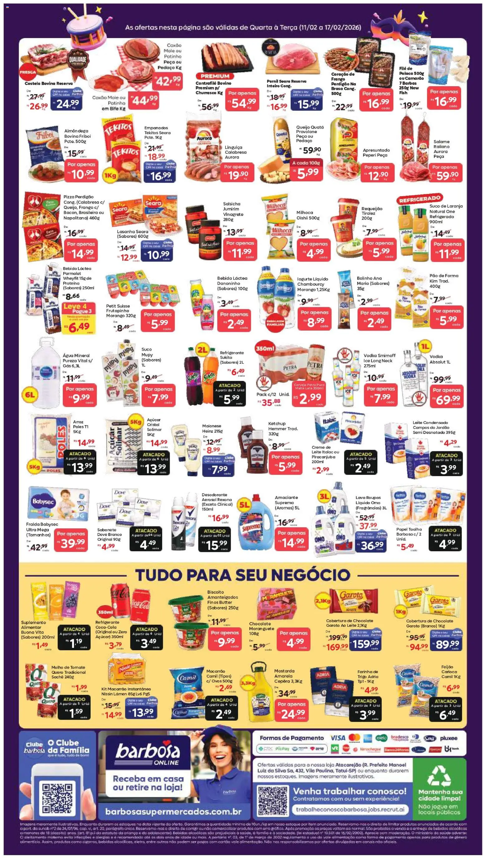 Barbosa Supermercados Folheto - válido de 11.02.2026 | Página: 2 | Produtos: Desodorante, Chocolate, Creme, Sabonete