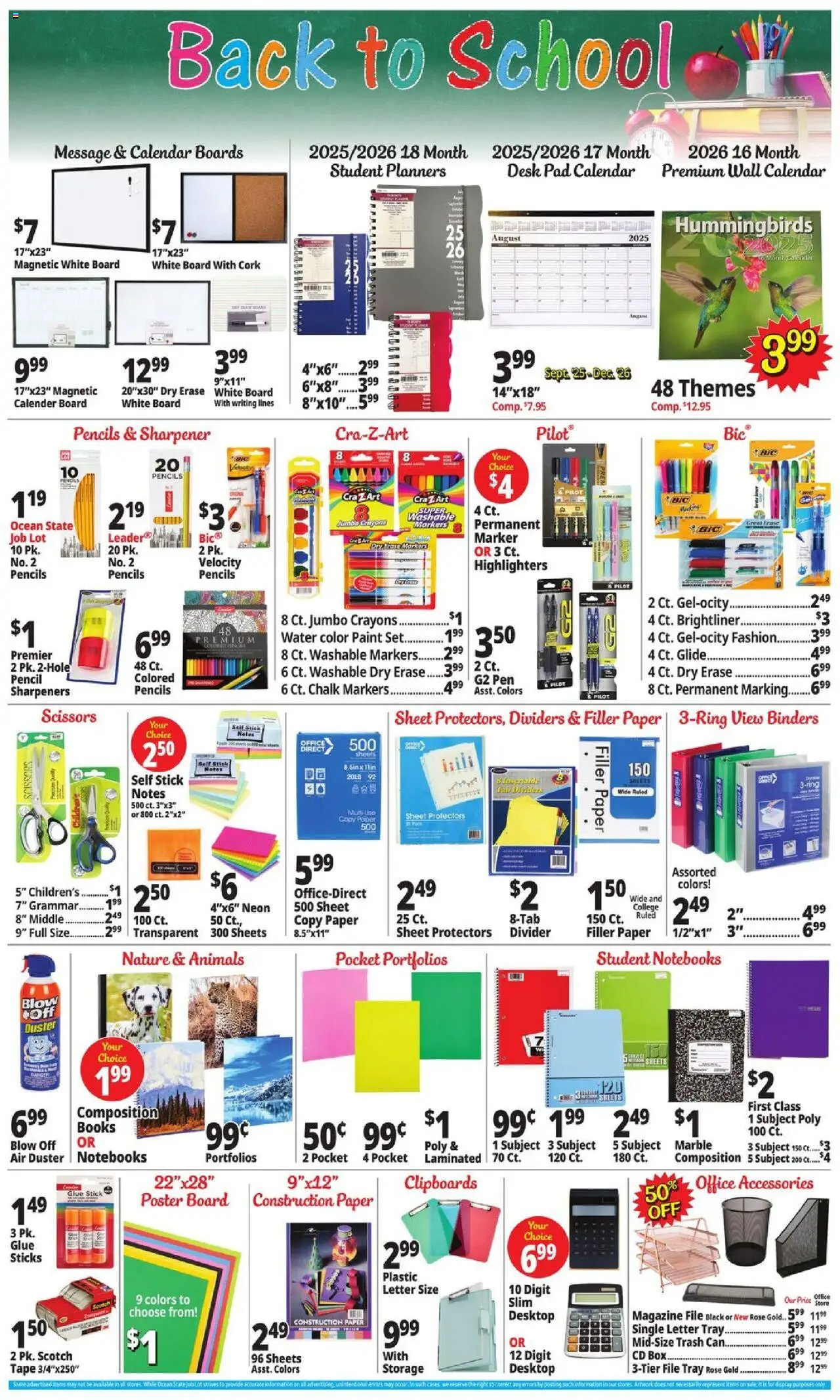 Ocean State Job Lot Weekly Ad - valid from 31.07.2025 | Page: 23 | Products: Box, Pencil, Desk, Desktop
