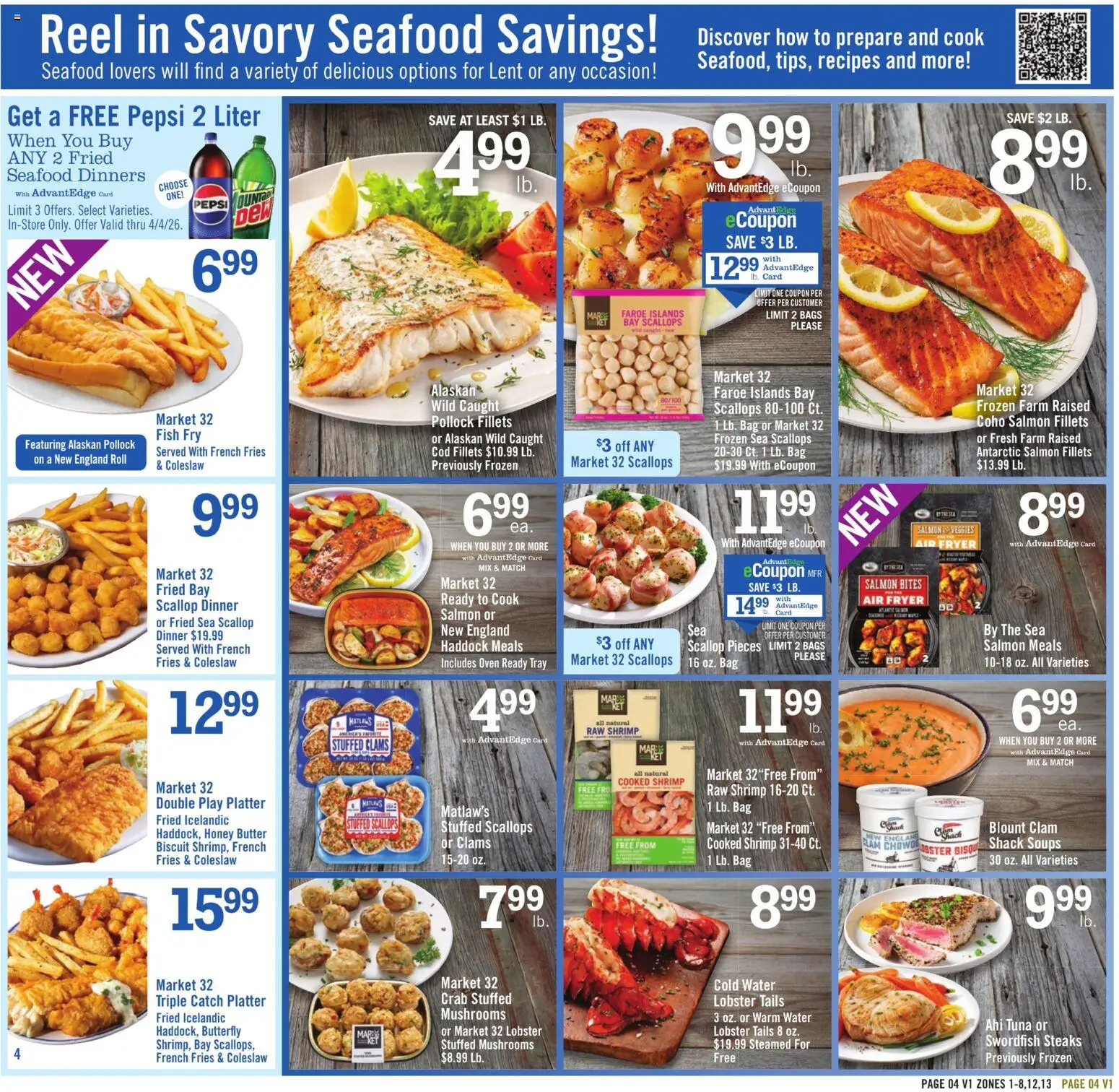 Price Chopper - Weekly Ad - valid from 01.03.2026 | Page: 4 | Products: Mushrooms, Butter, Water, Bag