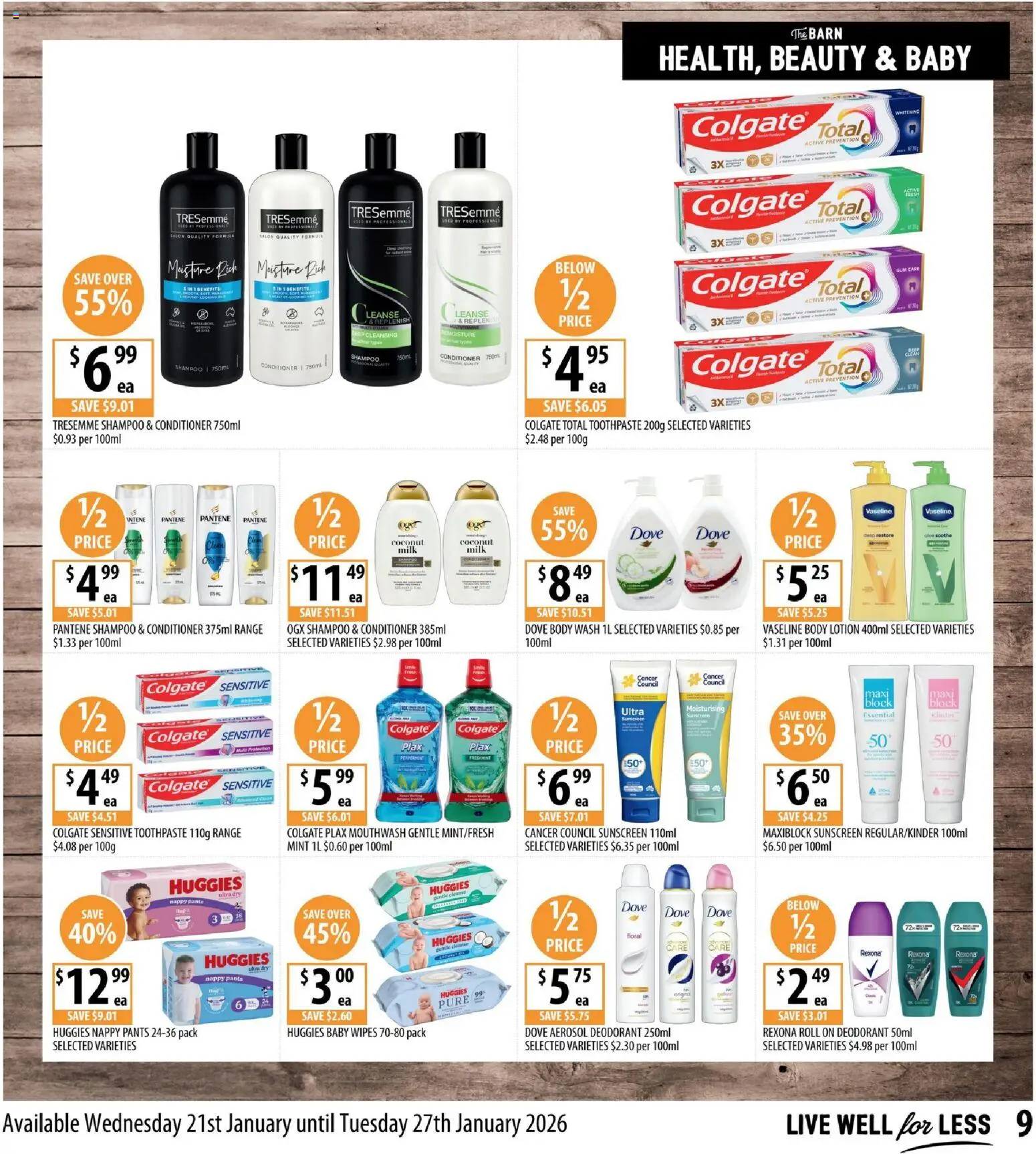 Supabarn catalogue - valid from 21.01.2026 | Page: 9 | Products: Milk, Conditioner, Lotion, Mouthwash
