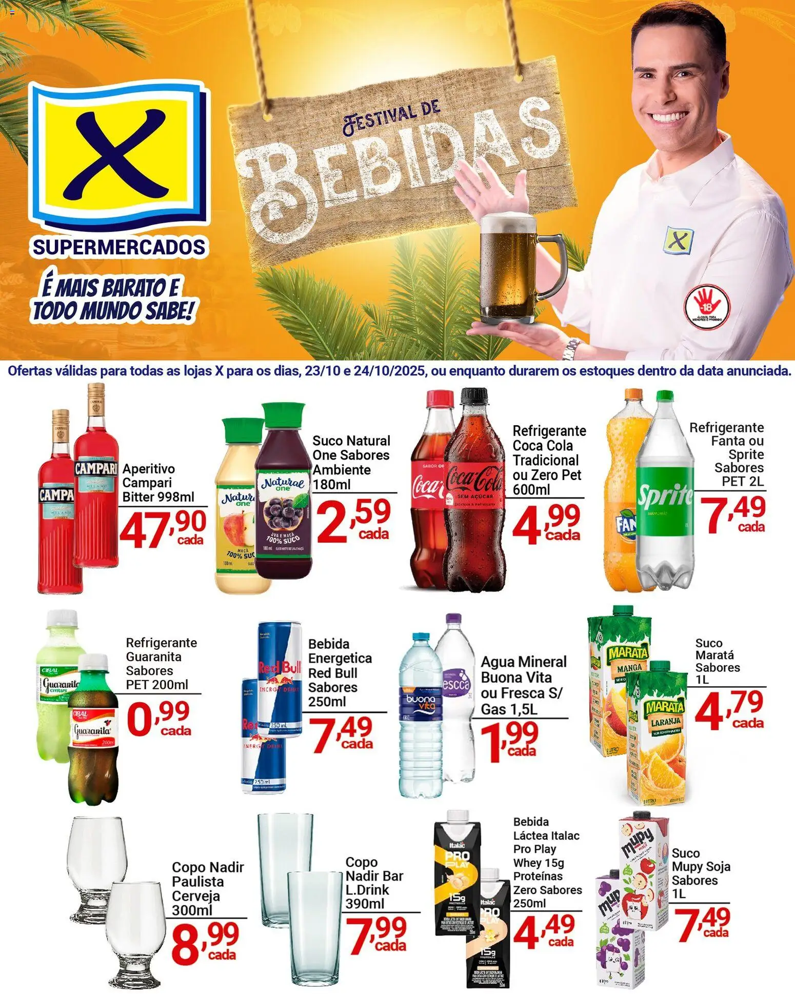 X Supermercados Folheto - válido de 23.10.2025 | Página: 2 | Produtos: Açúcar, Refrigerante, Campari, Soja