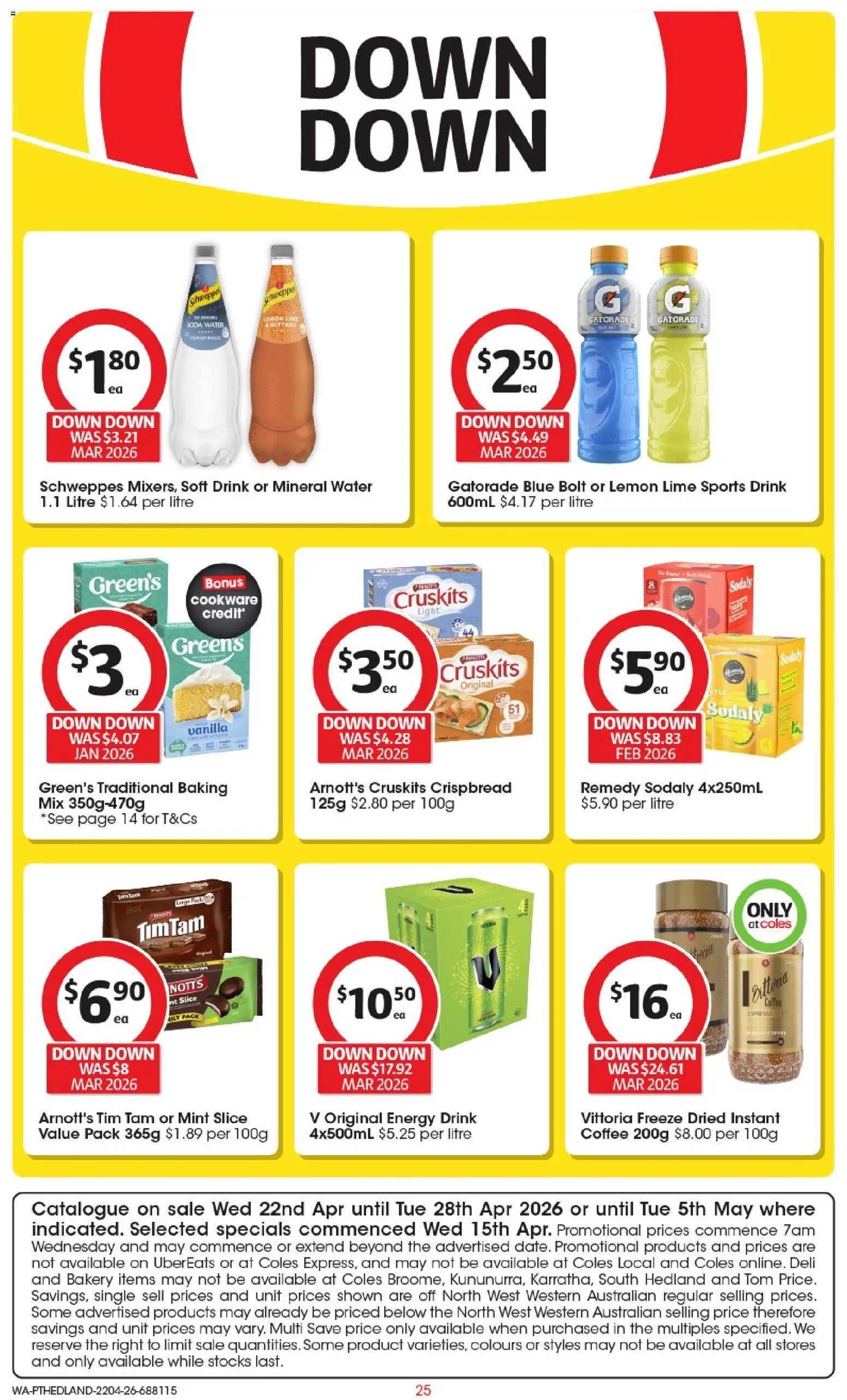 Coles catalogue - valid from 22.04.2026 | Page: 25 | Products: Light, Lemon, Greens, Lime