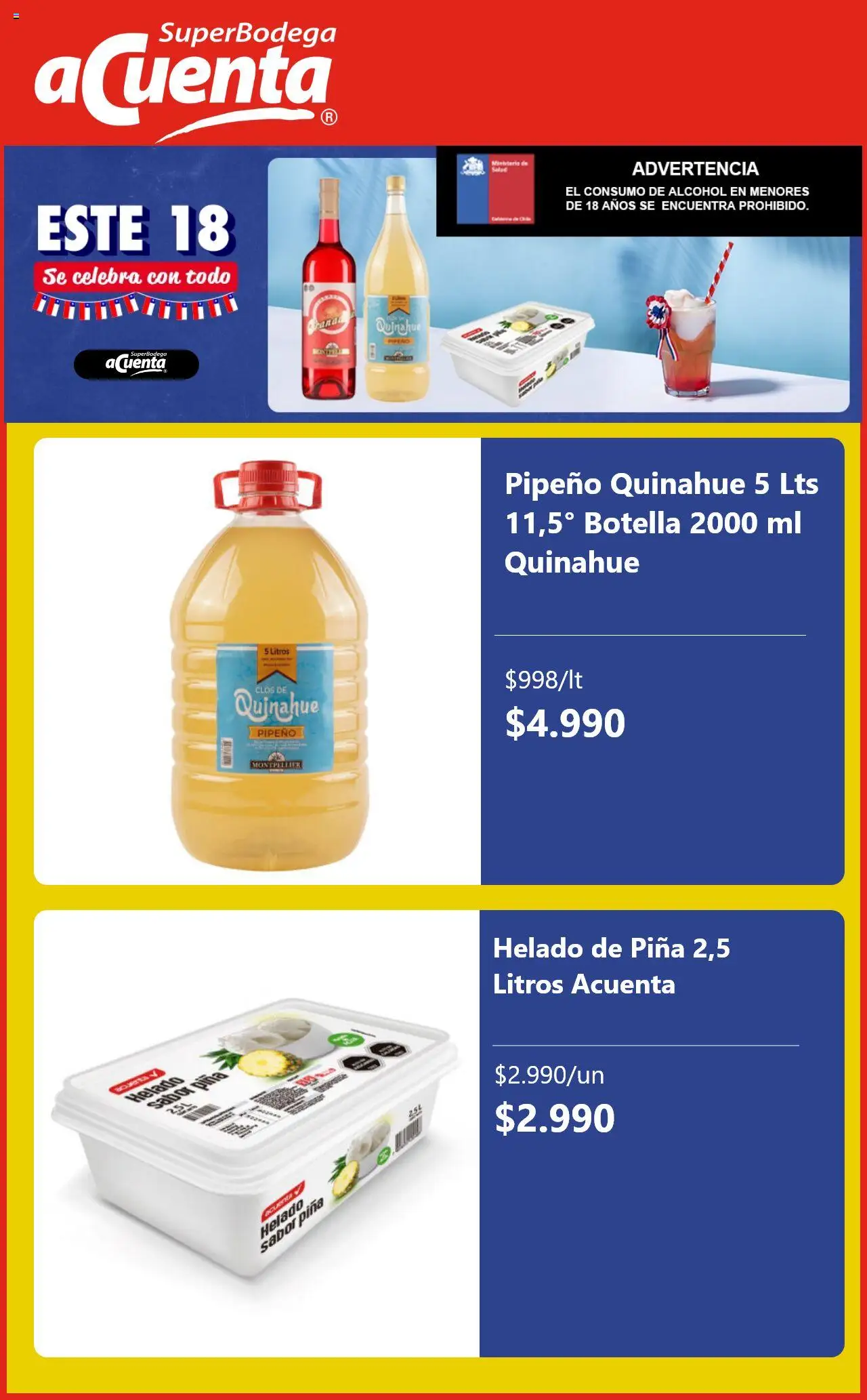 Super Bodega aCuenta ofertas  │ válido desde el 11.09.2025 | Página: 3 | Productos: Botella, Piña, Helado