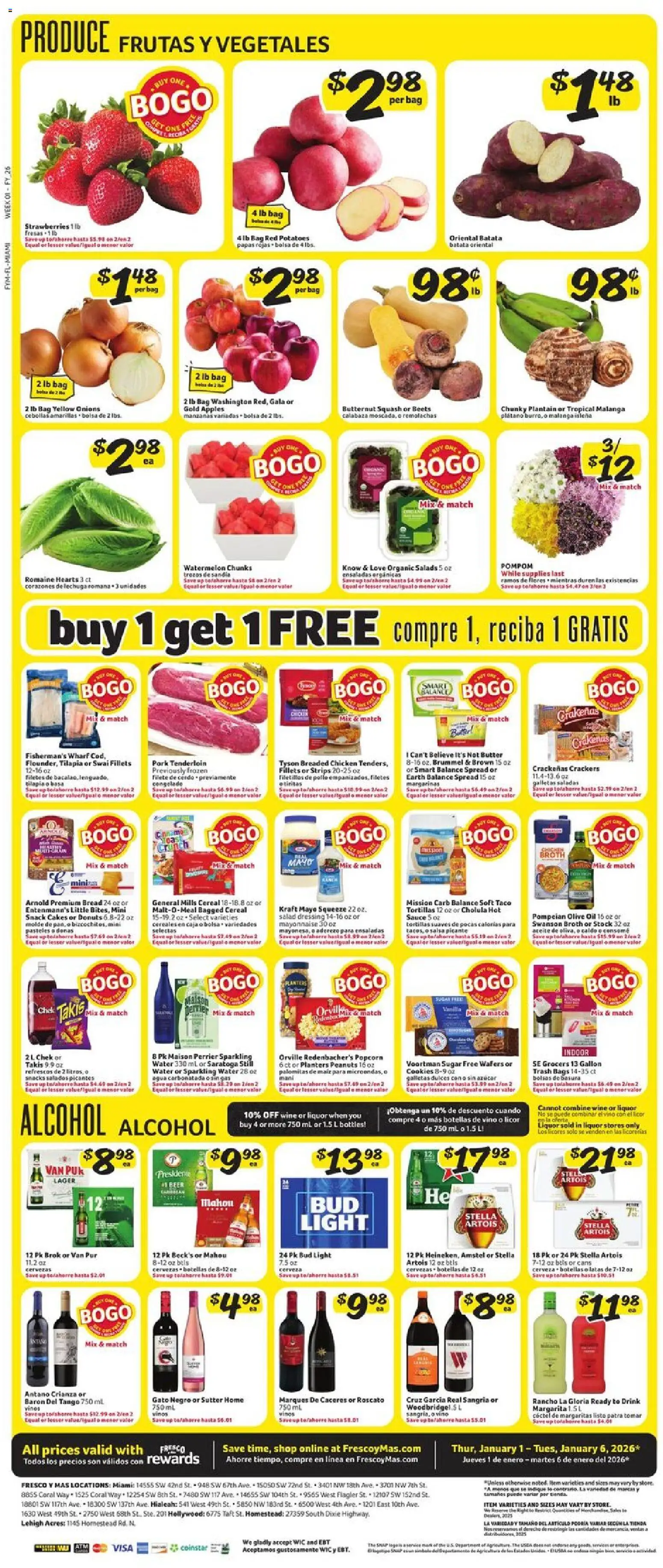Fresco y Más Weekly Ad - valid from 01.01.2026 | Page: 5 | Products: Beer, Pork, Apples, Sugar