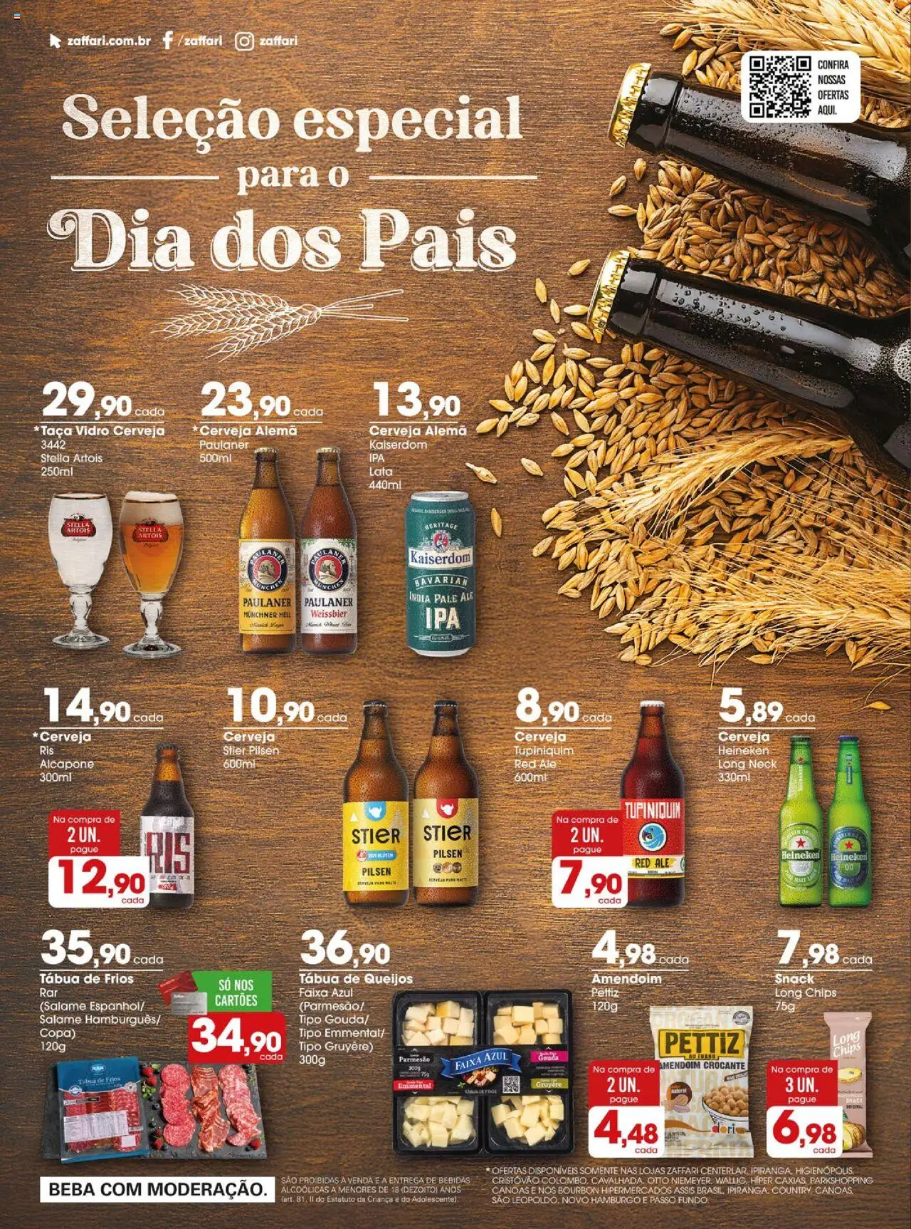 Zaffari Folheto - válido de 29.07.2025 | Página: 28 | Produtos: Cerveja, Copa, Parmesão, Tábua