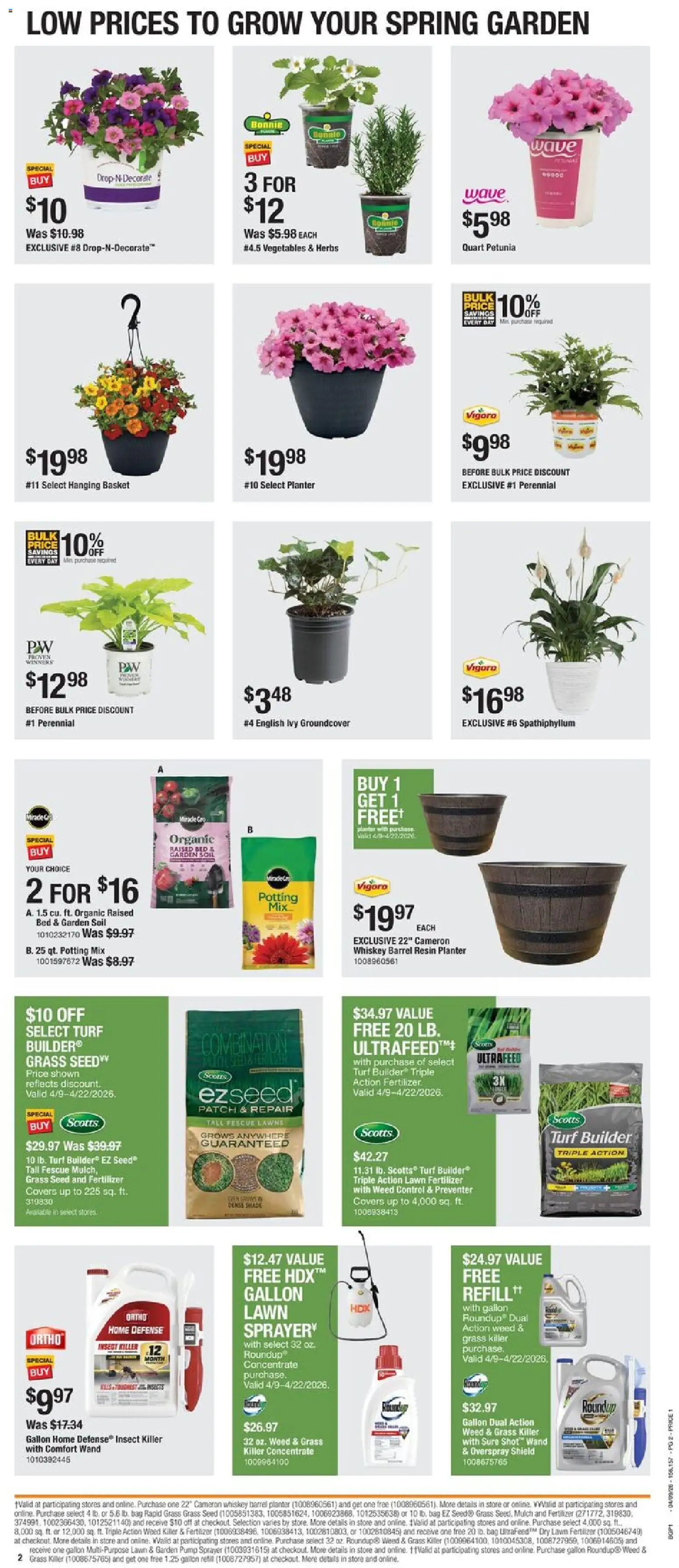 Home Depot Local Ad - OH - valid from 09.04.2026 | Page: 2 | Products: Pump, Basket, Whiskey, Vegetables