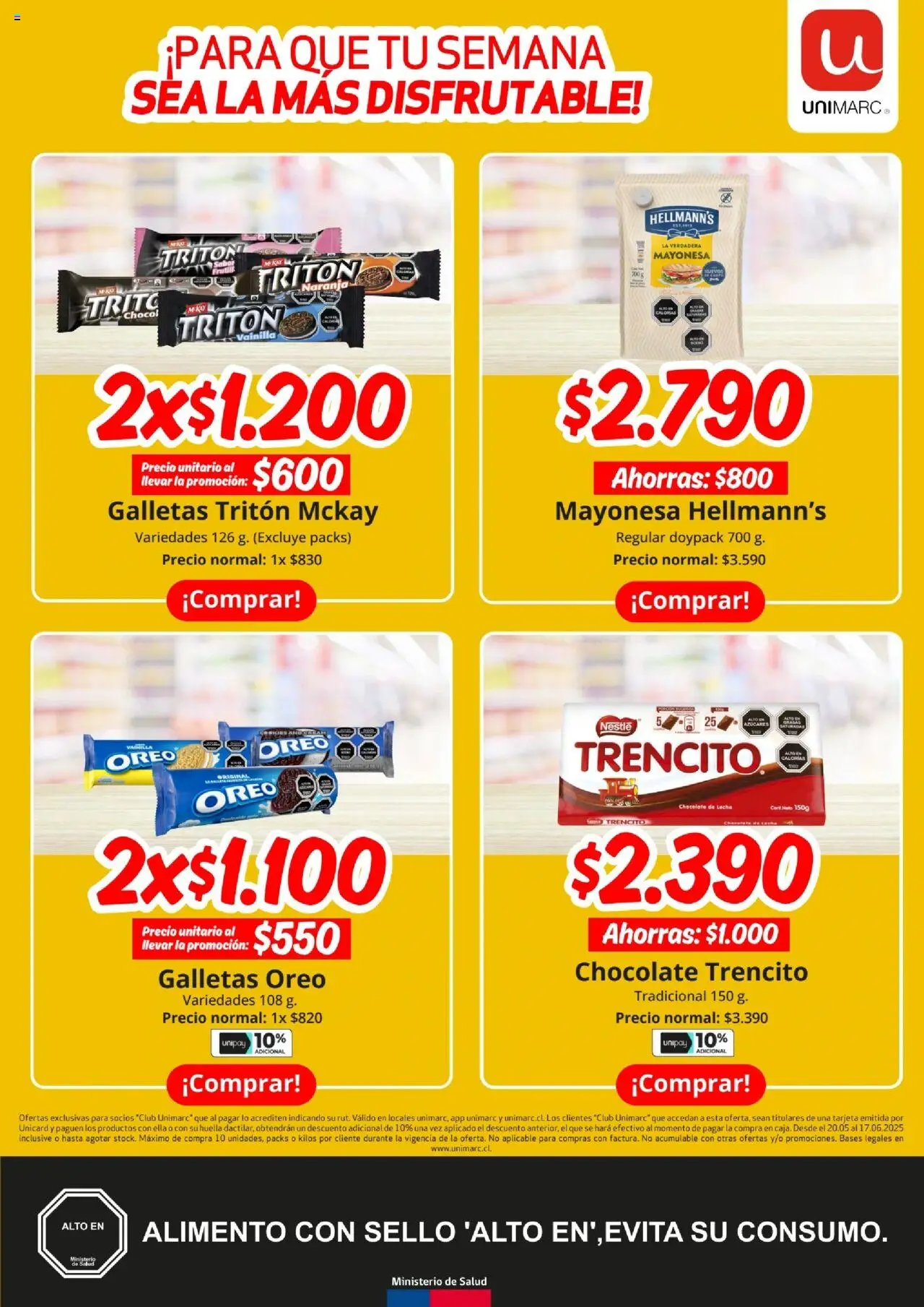 Unimarc Ofertas │ válido desde el 30.05.2025 | Página: 7 | Productos: Leche, Chocolate, Mayonesa, Galletas
