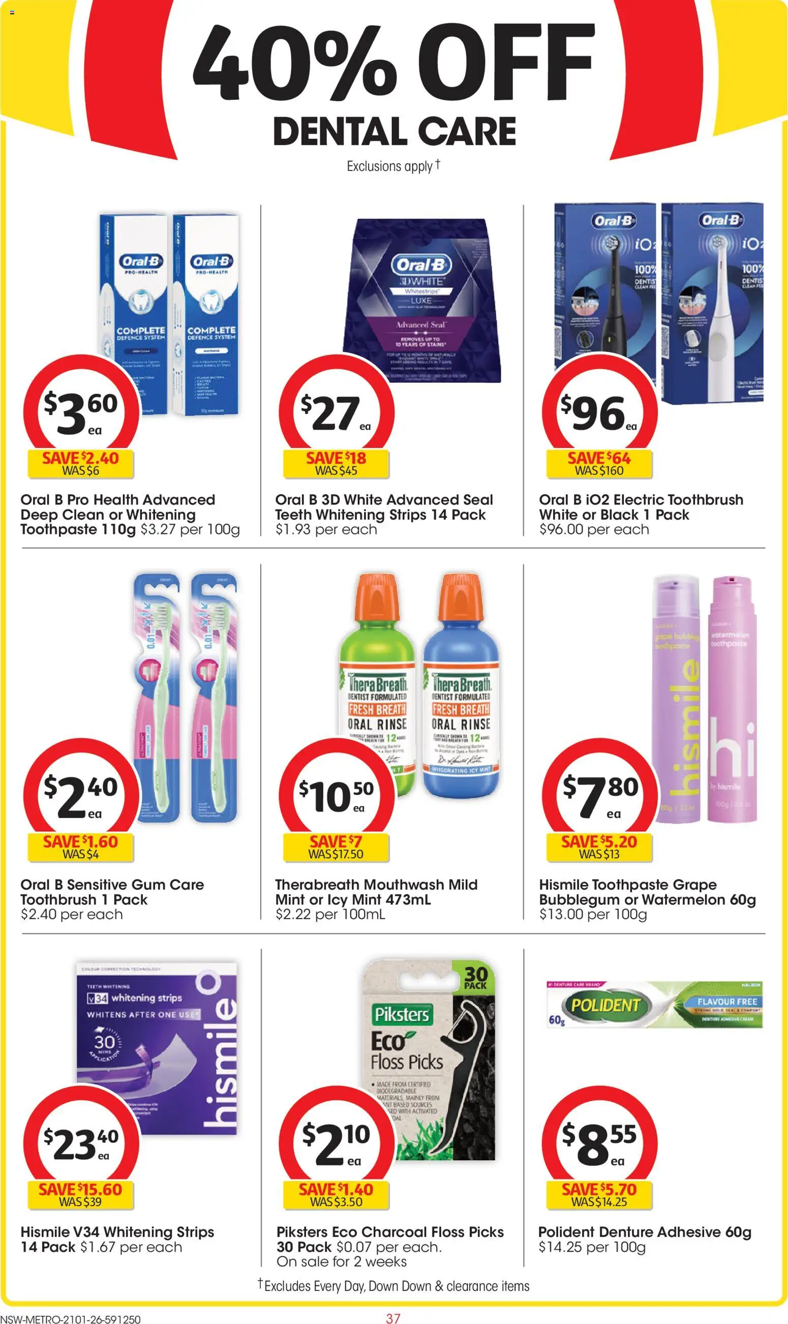Coles catalogue - valid from 21.01.2026 | Page: 37 | Products: Mouthwash, Dental care, Teeth whitening, Electric toothbrush