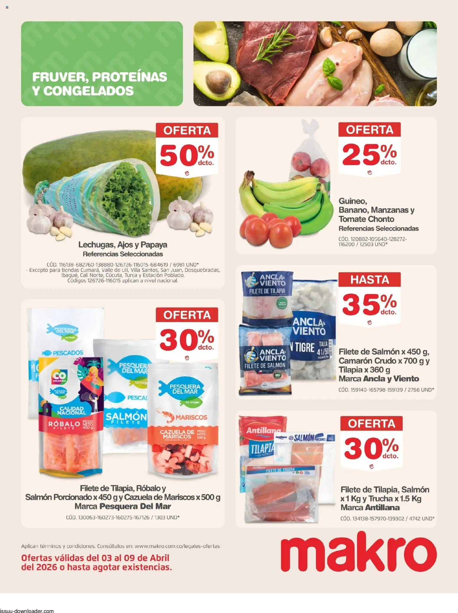 Makro revista - valida desde el 03.04.2026 | Página: 2 | Productos: Ducha Bidet, Mariscos, Tomate, Papaya
