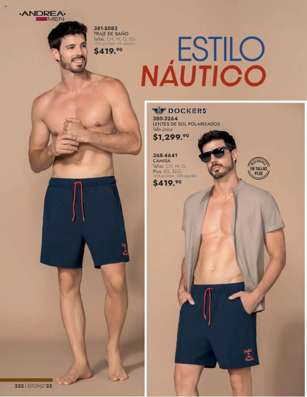 Nuevas ofertas de Andrea válidas en toda la República Mexicana desde el 24.08.2025. ¡Encuentra las mejores ofertas en Andrea - Catálogo Vestir Caballero! | Página: 90 | Productos: Lentes, Camisa, Traje de baño, Lentes de sol