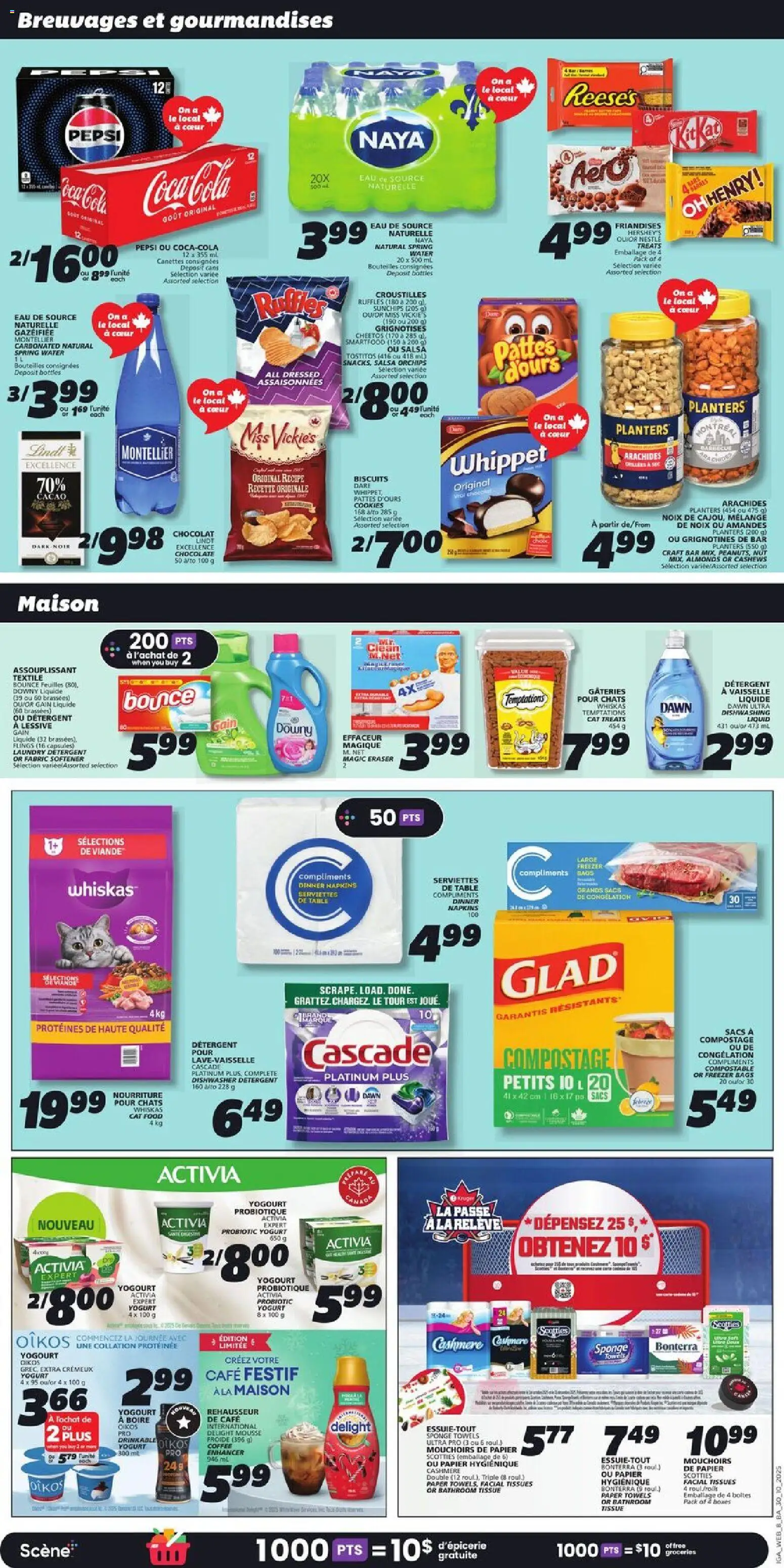 IGA flyer valid from 30.10.2025 | Page: 10 | Products: Cookies, Dishwasher, Sponge, Yogurt