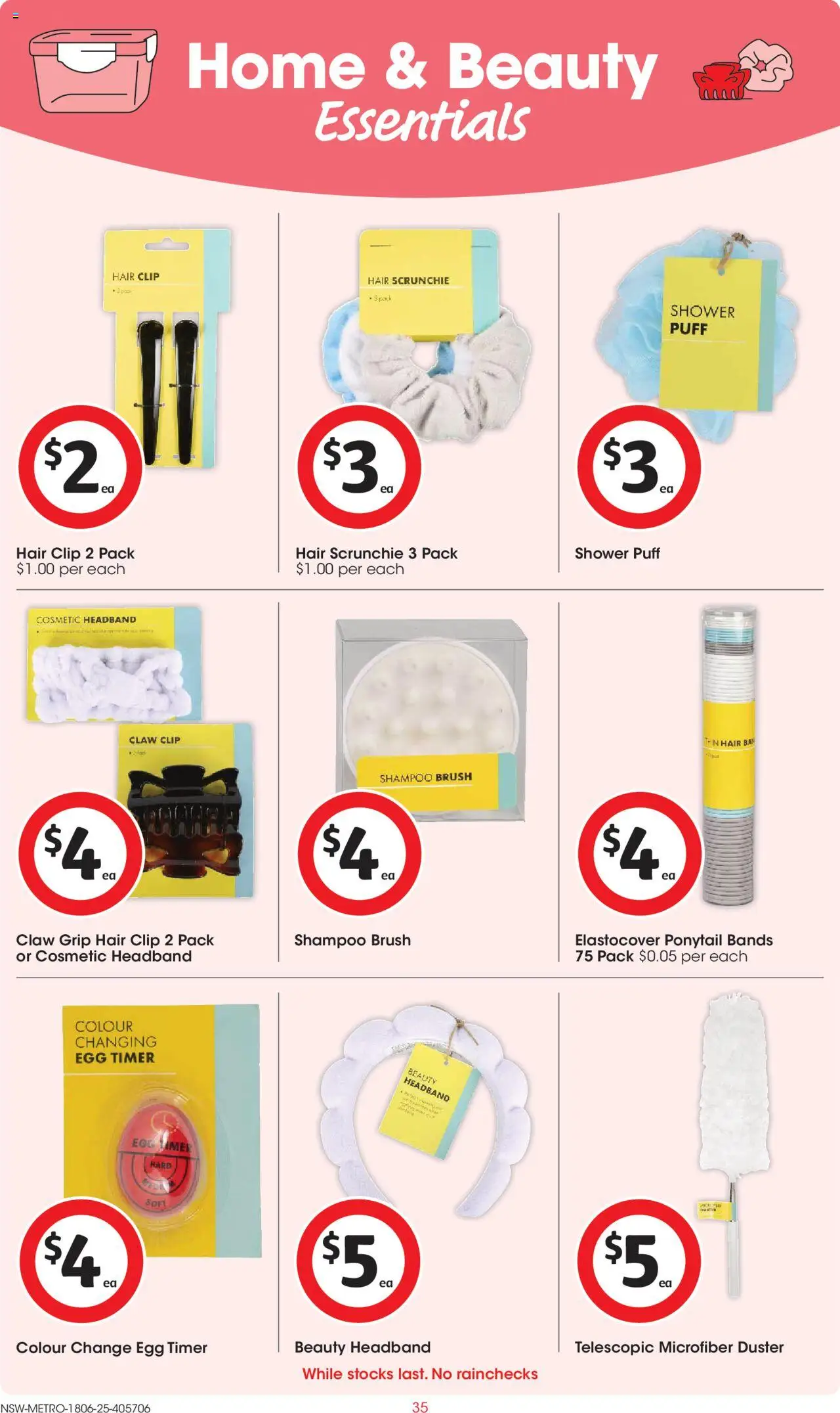 Coles catalogue - valid from 18.06.2025 | Page: 35 | Products: Shower, Shampoo, Clip, Timer