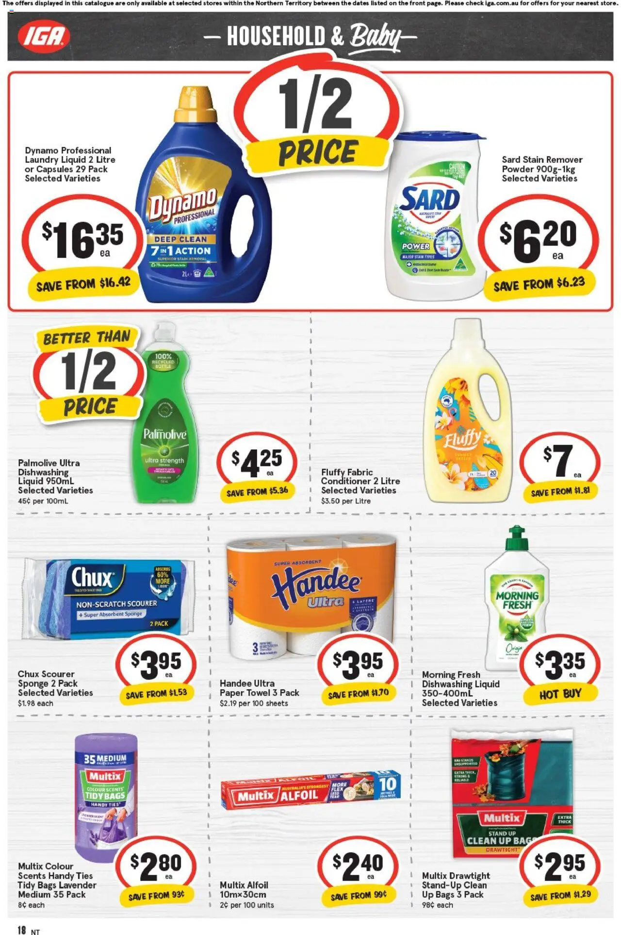 IGA catalogue - valid from 22.10.2025 | Page: 14 | Products: Household, Powder, Stain remover, Sponge