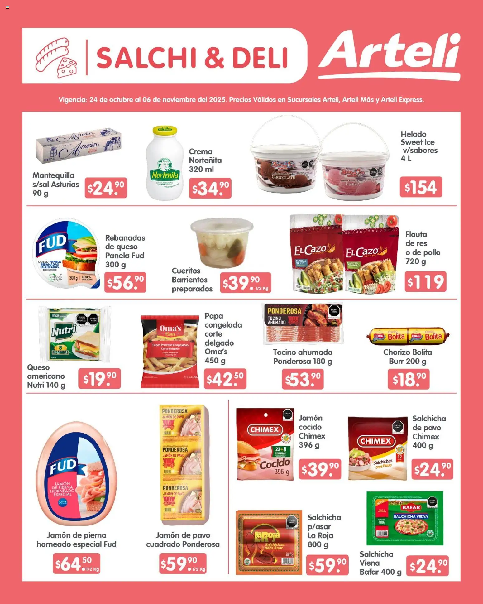 Nuevas ofertas de Arteli válidas en toda la República Mexicana desde el 24.10.2025. ¡Encuentra las mejores ofertas en Arteli folleto! | Página: 8 | Productos: Fresa, Leche, Mantequilla, Jamón