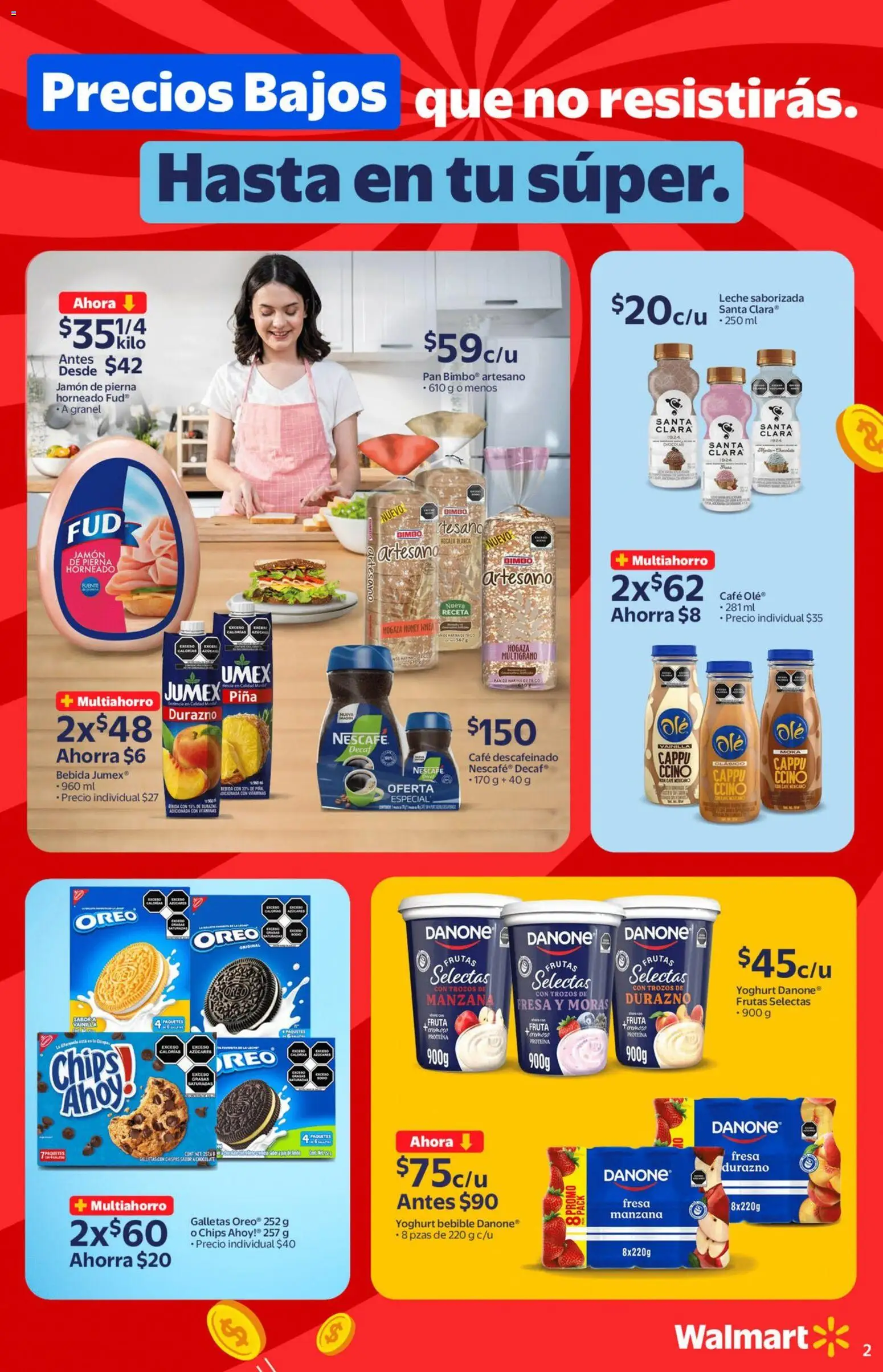 Nuevas ofertas de Walmart válidas en toda la República Mexicana desde el 06.11.2025. ¡Encuentra las mejores ofertas en Walmart folleto Hasta en tu súper! | Página: 2 | Productos: Manzana, Leche, Jamón, Galletas