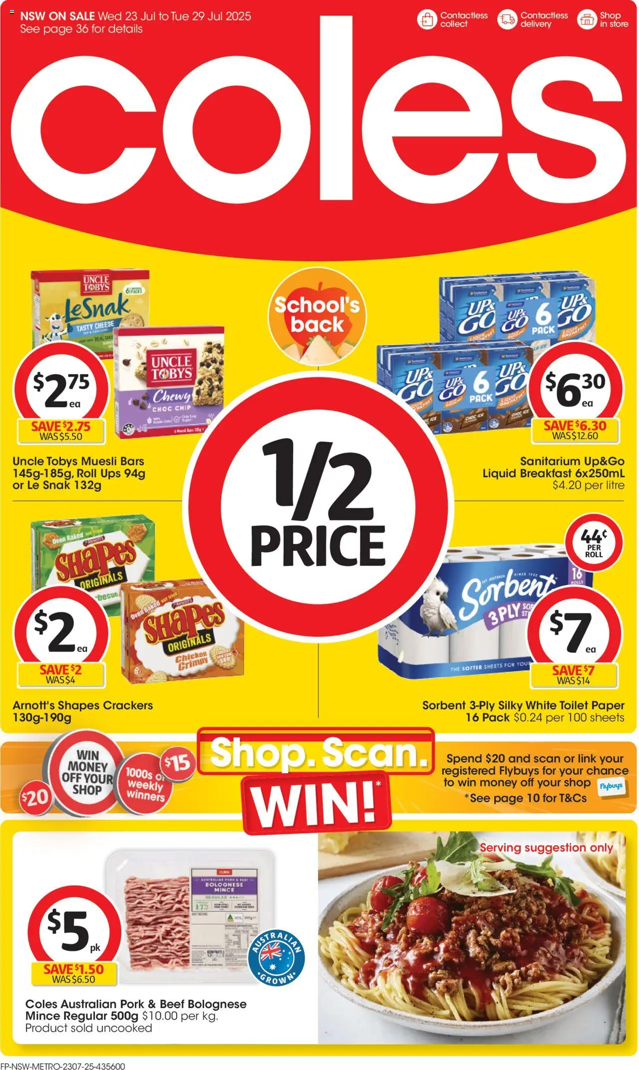 Coles catalogue - valid from 23.07.2025 | Page: 1 | Products: Toilet, Chicken, Oven, UPS